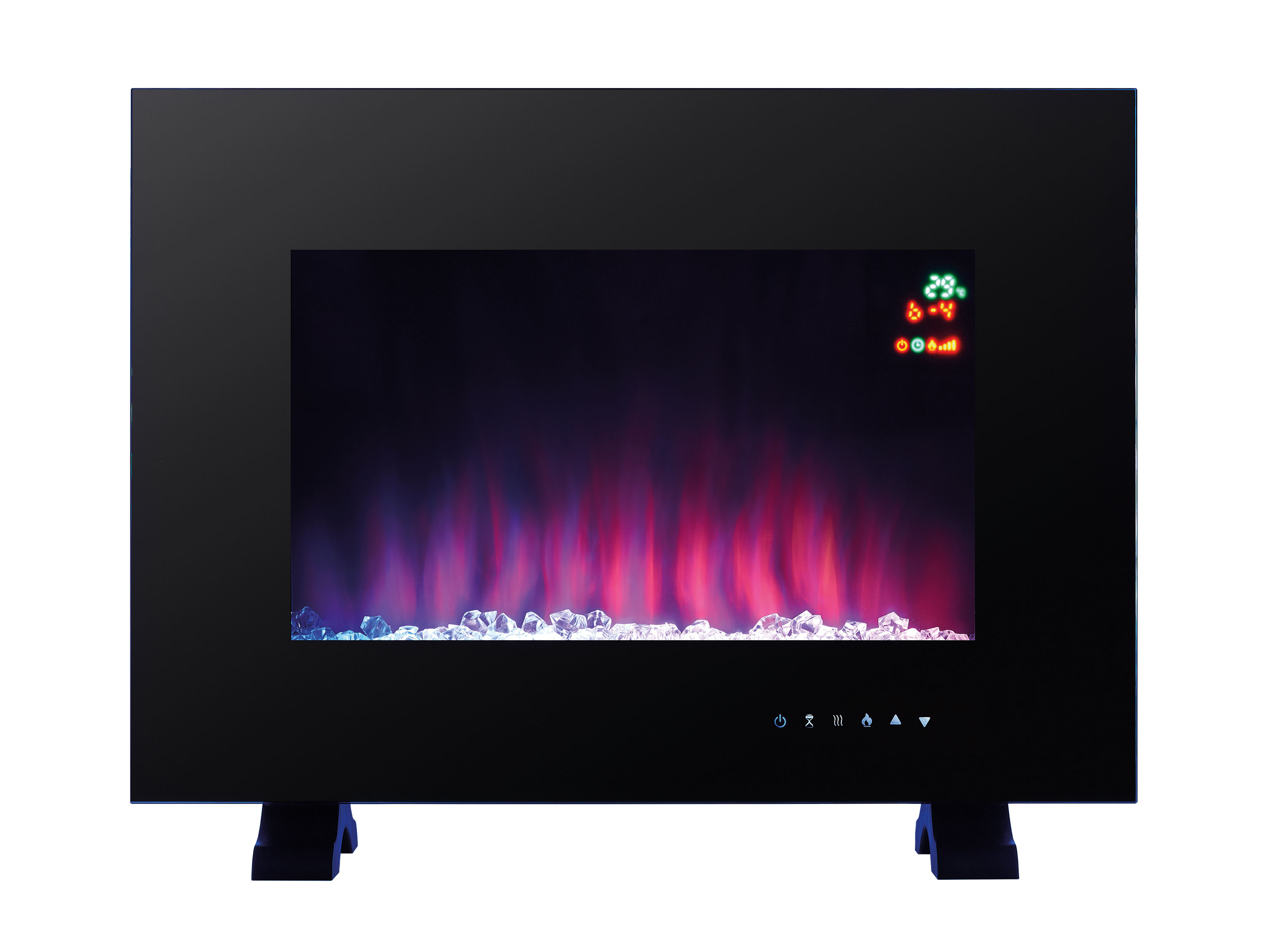 Chimenea eléctrica mural 2kw con luz ambiental negro
