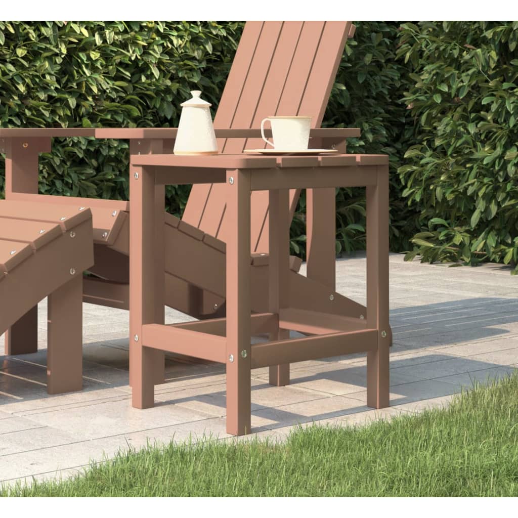 Mesa de jardín adirondack hdpe marrón 38x38x46 cm es5252