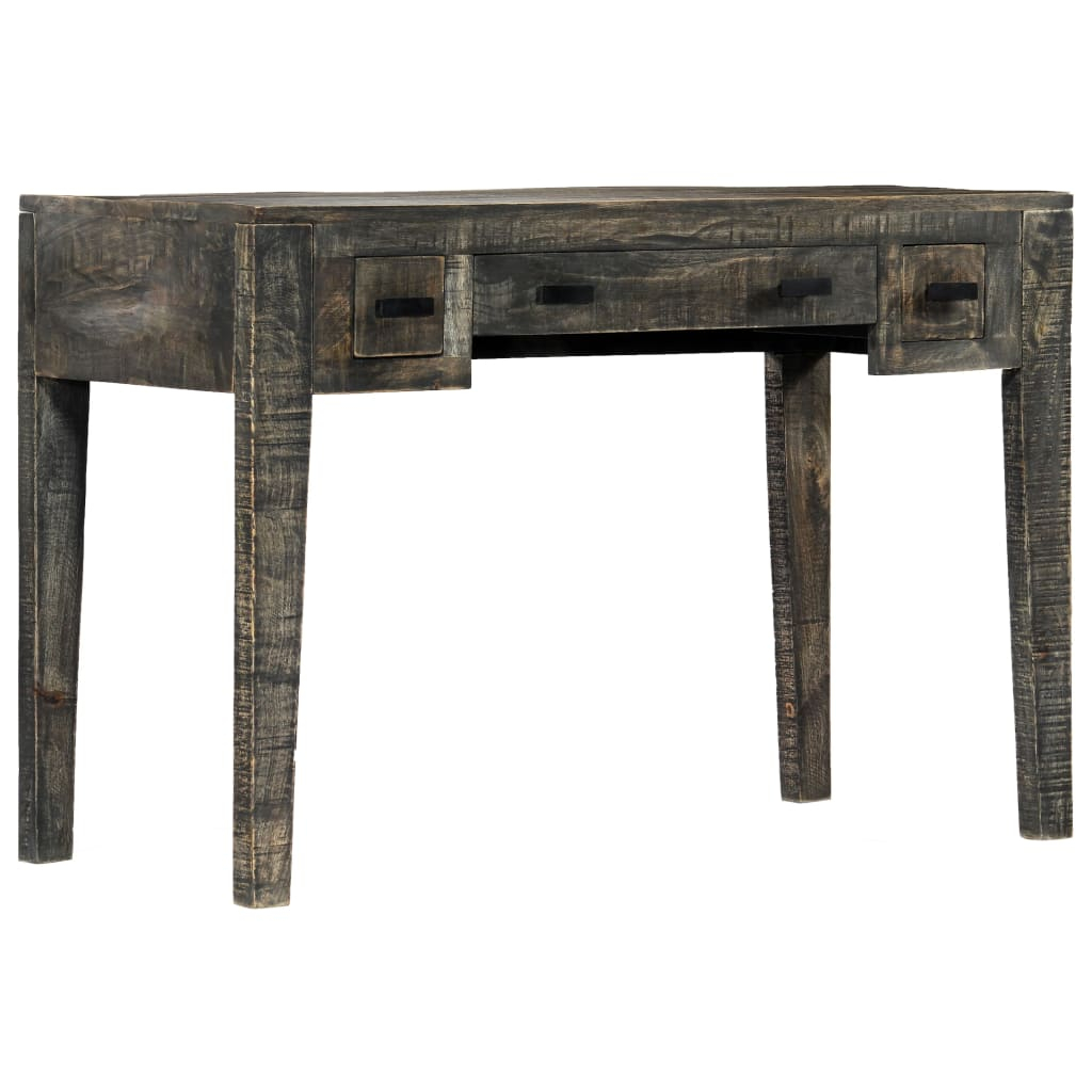 vidaXL escritorio de madera maciza de mango negro 110x50x75 cm