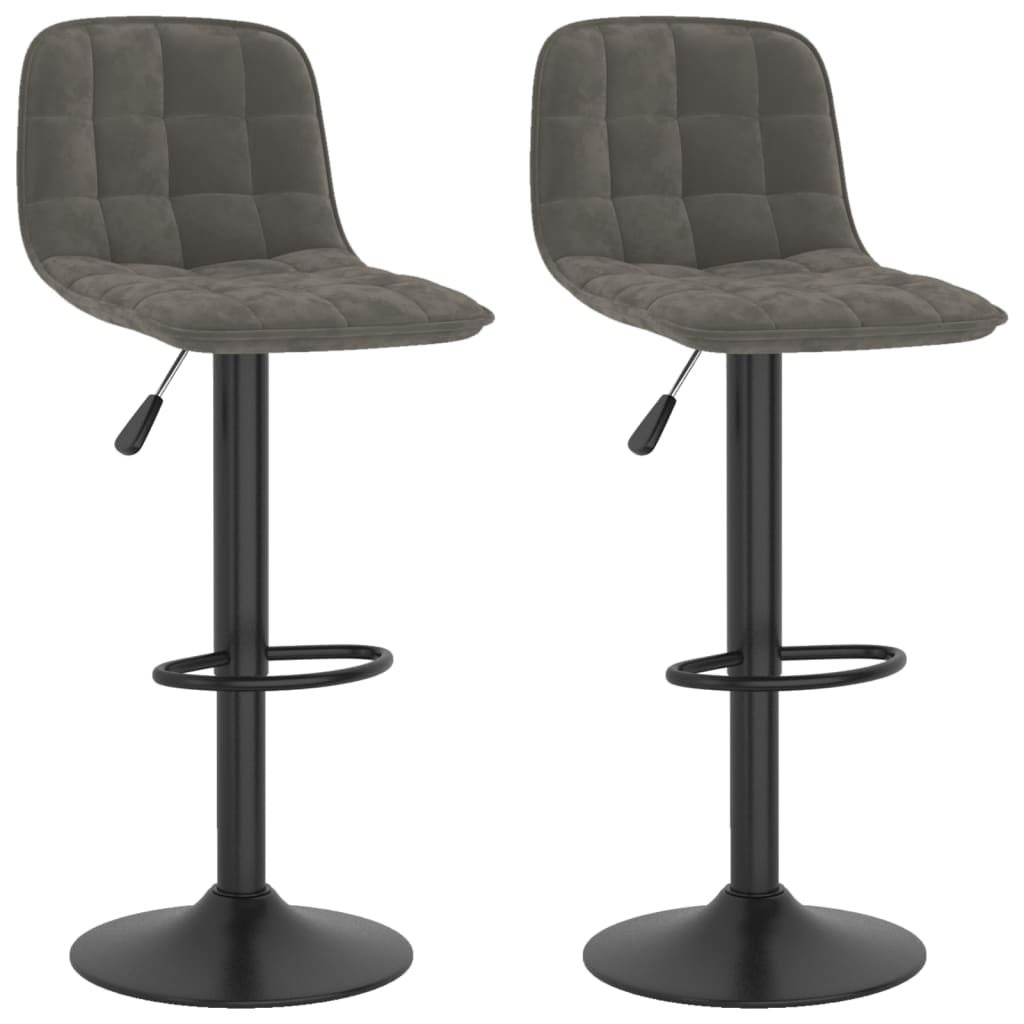 vidaXL taburetes de cocina 2 unidades terciopelo gris oscuro