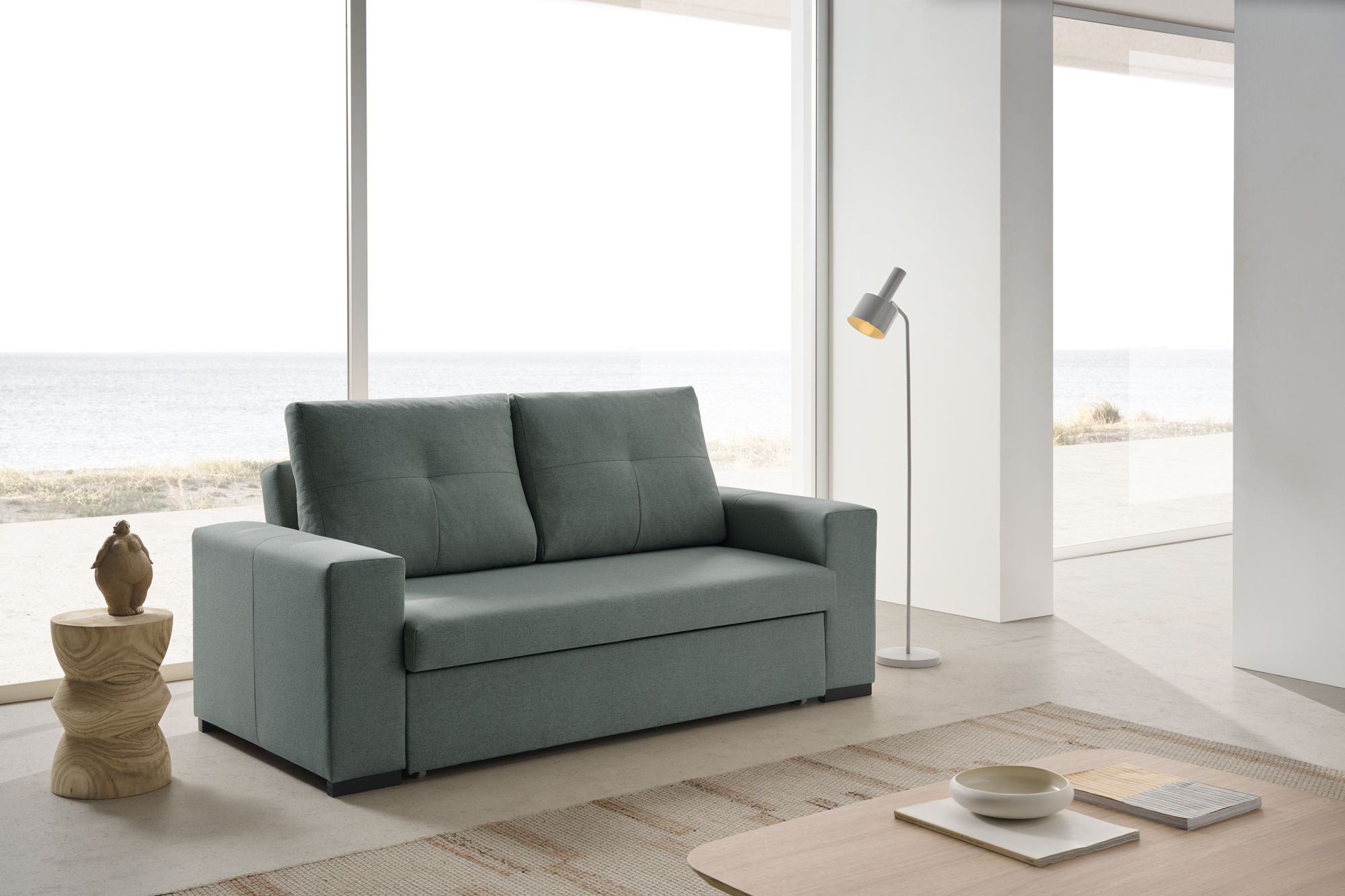Sofá cama alta gama 3 plazas capri azul
