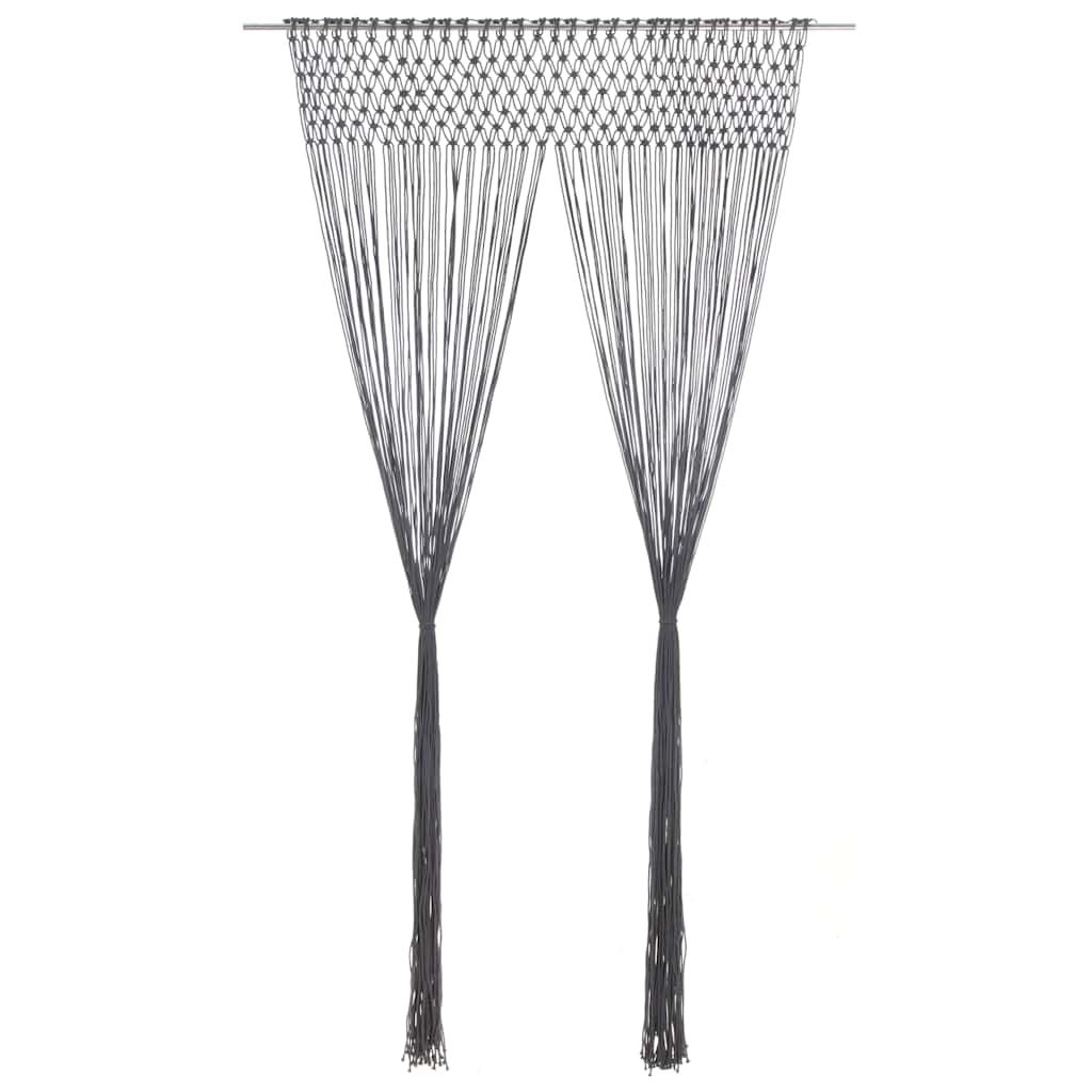 vidaXL cortina de macramé algodón gris antracita 140x240 cm