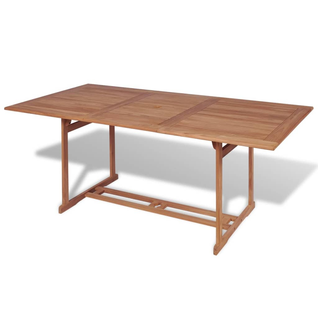 vidaXL mesa de jardín de madera de teca maciza 180x90x75 cm