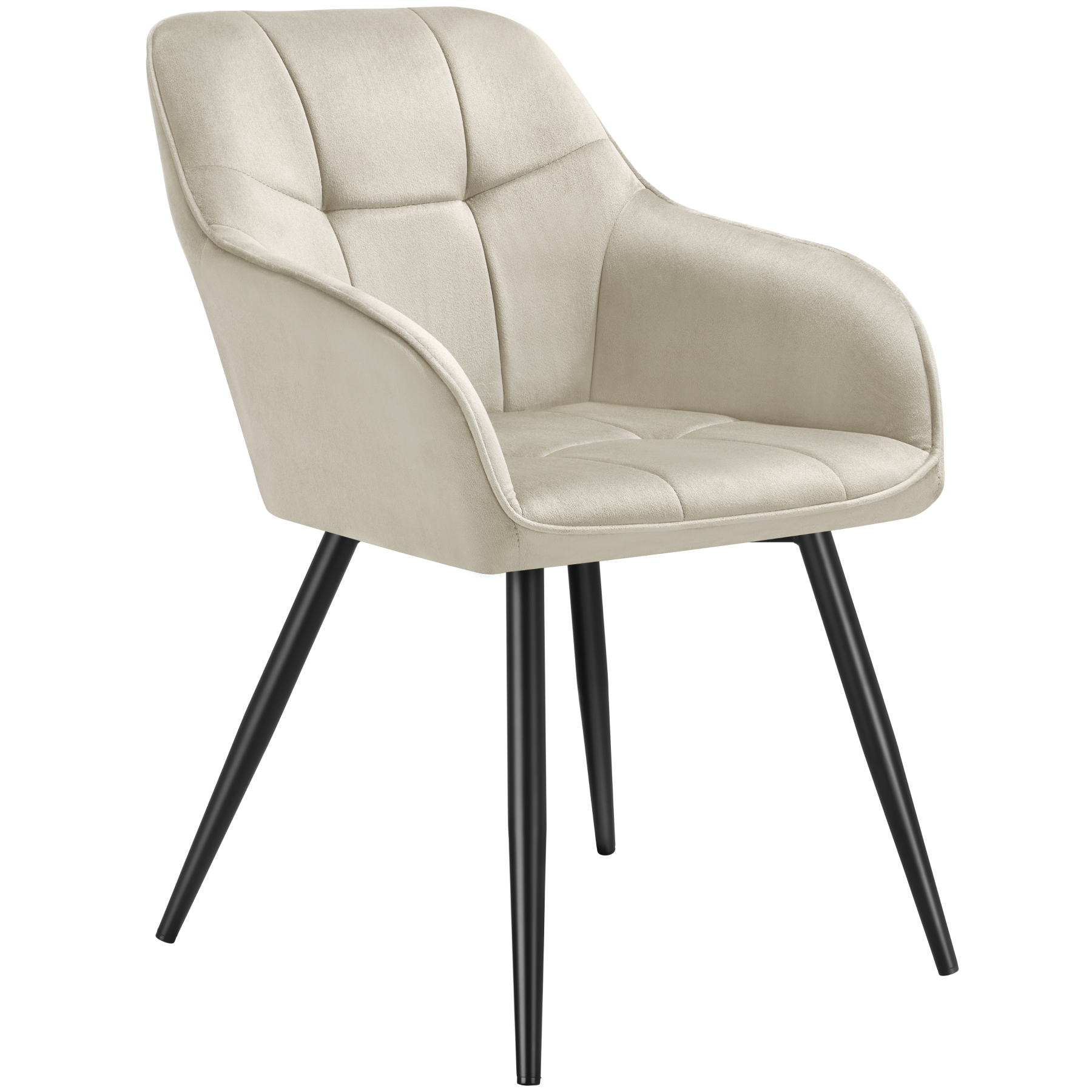 Silla de comedor, efecto terciopelo, 58 x 62 x 82 cm crema/negro
