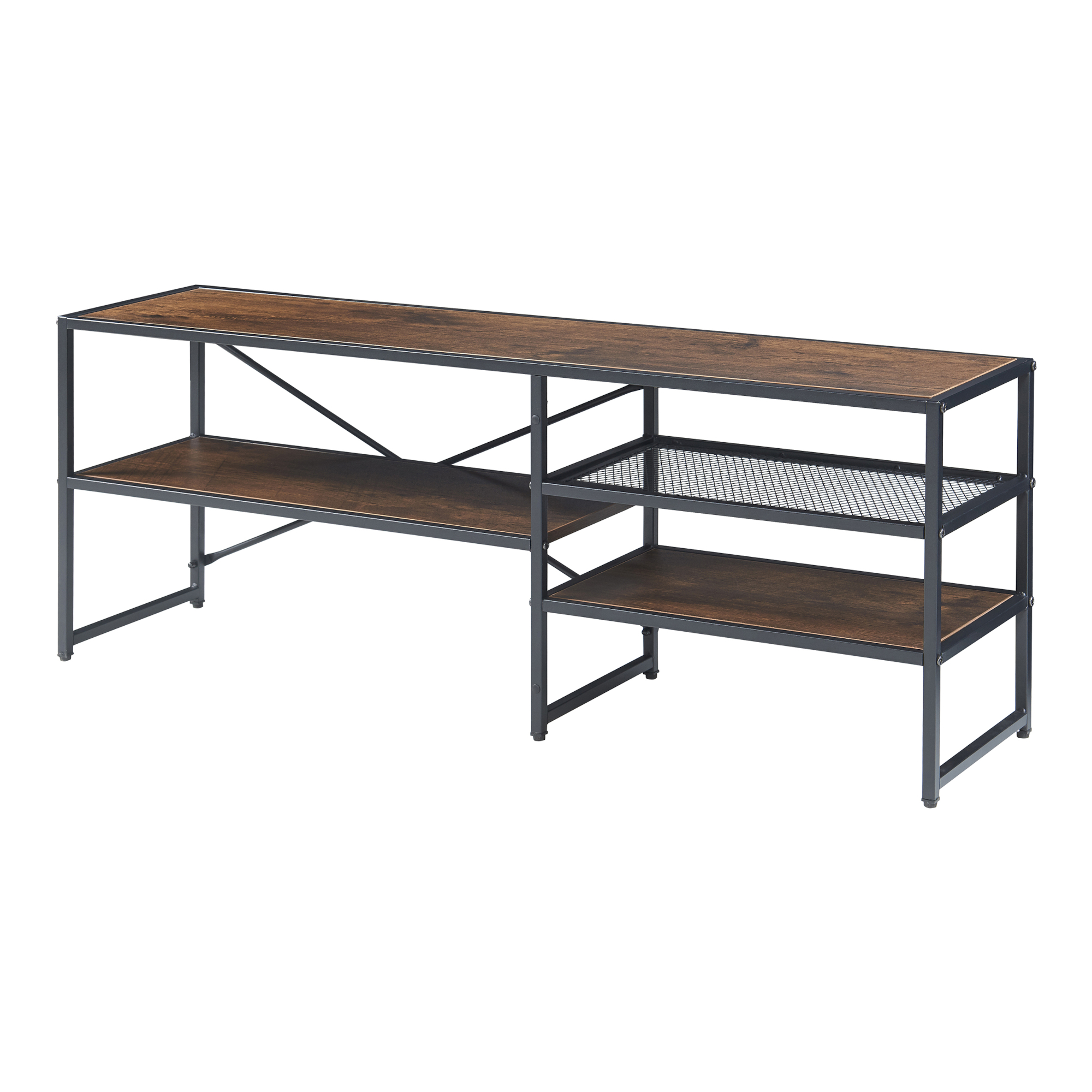 Mueble de tv västiarharg 120x30x46 cm - negro/nogal [en.casa]