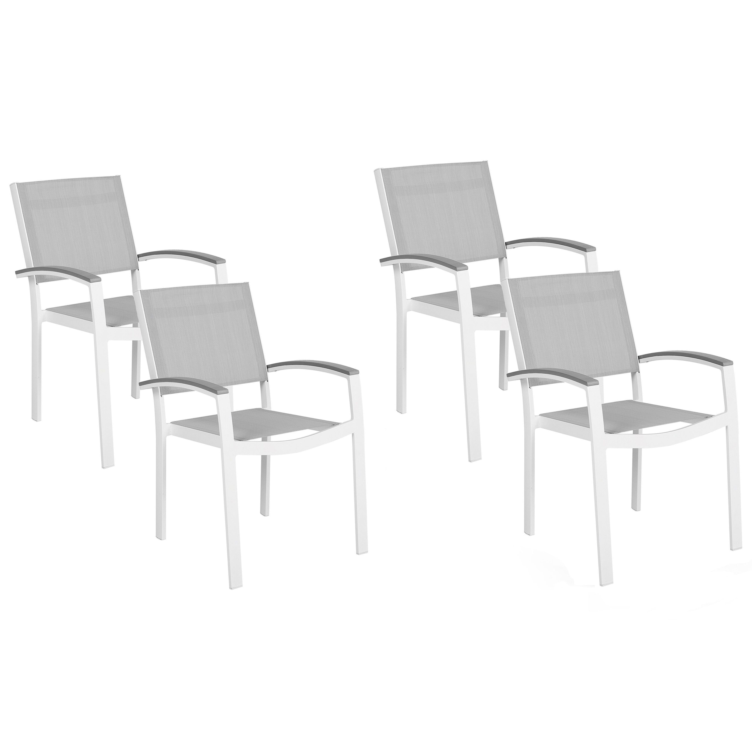 Conjunto de 4 sillas de jardín pereta metal gris