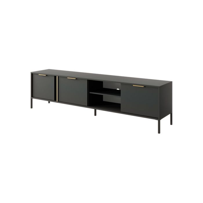 Mueble de tv - 3xe living - 203 x 39,5 x 53,4 cm - antracita - 3 puertas -