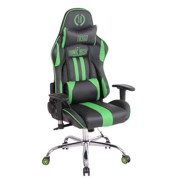 Silla de oficina ergonómica - polipiel - negro verde