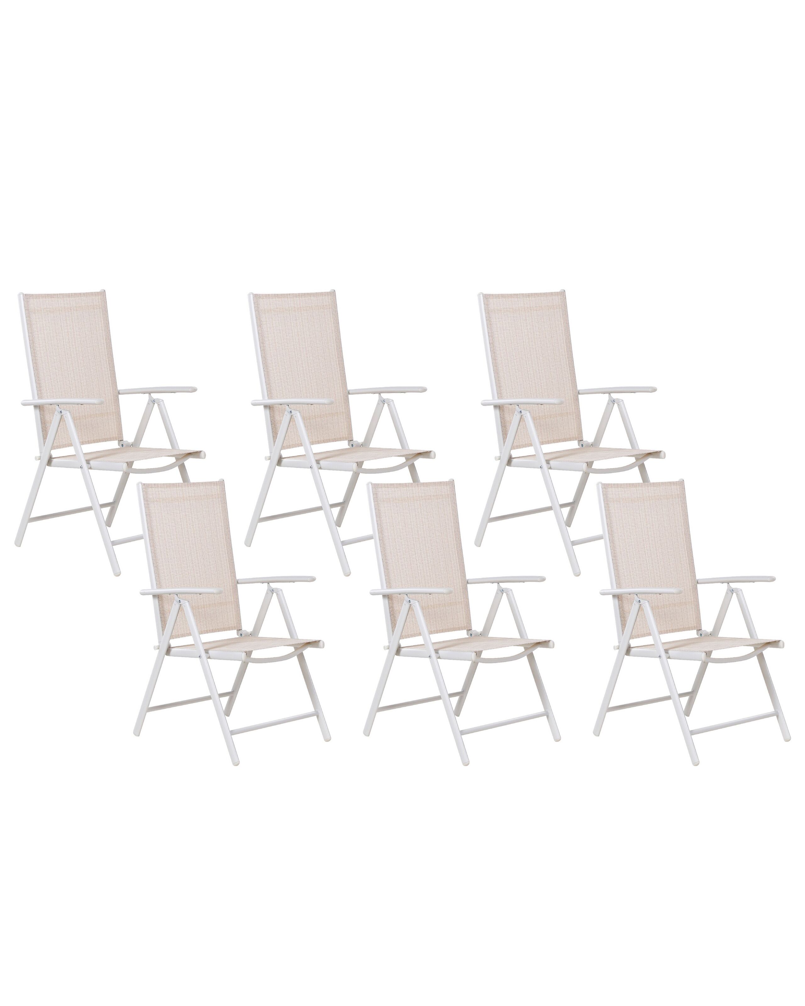 Conjunto de 6 sillas de jardín catania metal beige