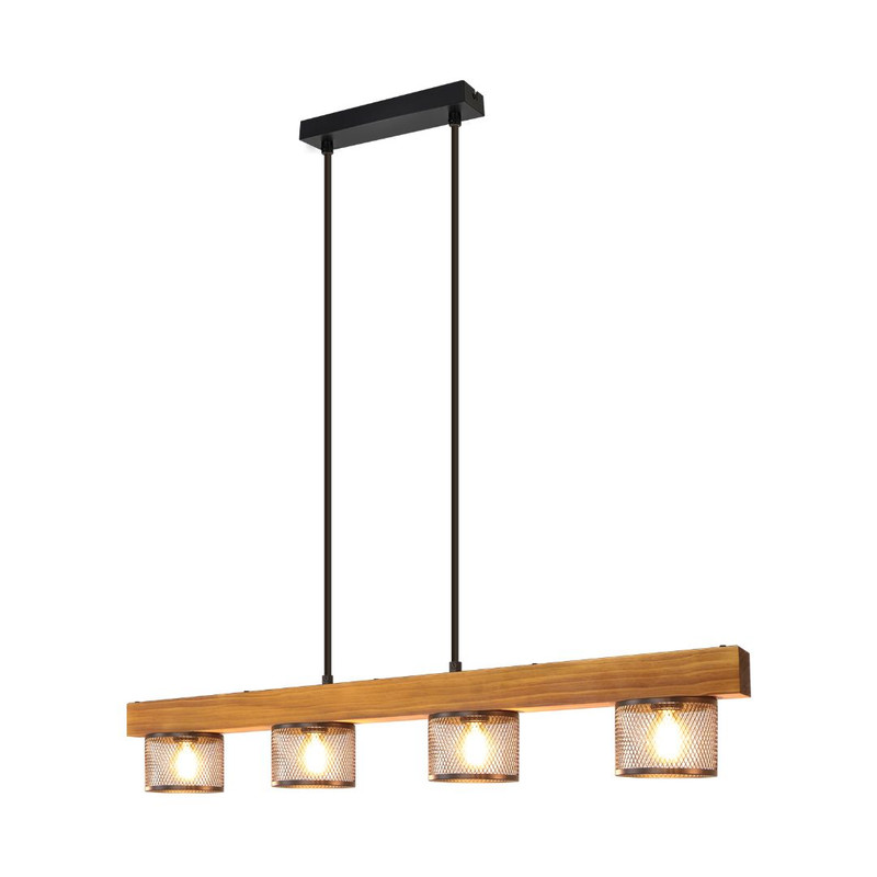 NETTLIFE colgante 4xE14 madera negro comedor