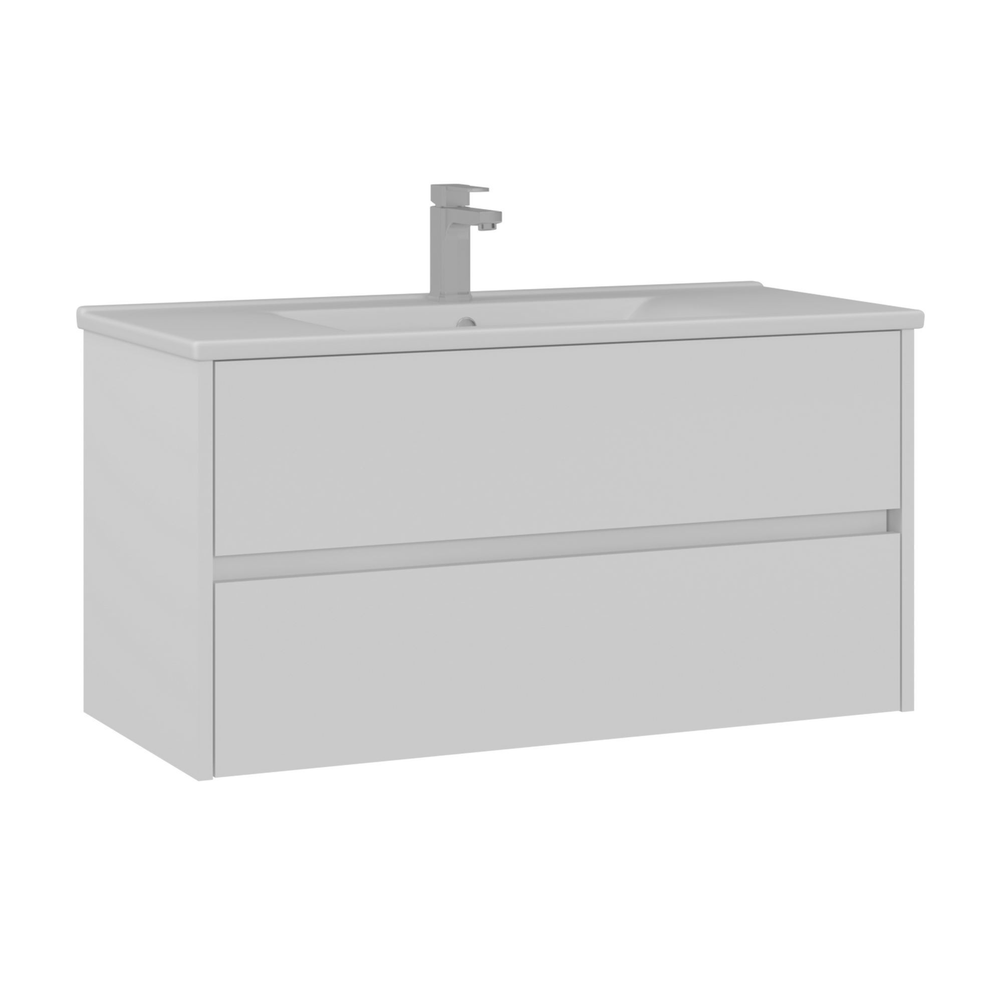 Mueble para lavabo <<side 100 v3>> - 100 x 45 x 52 cm - blanco mate