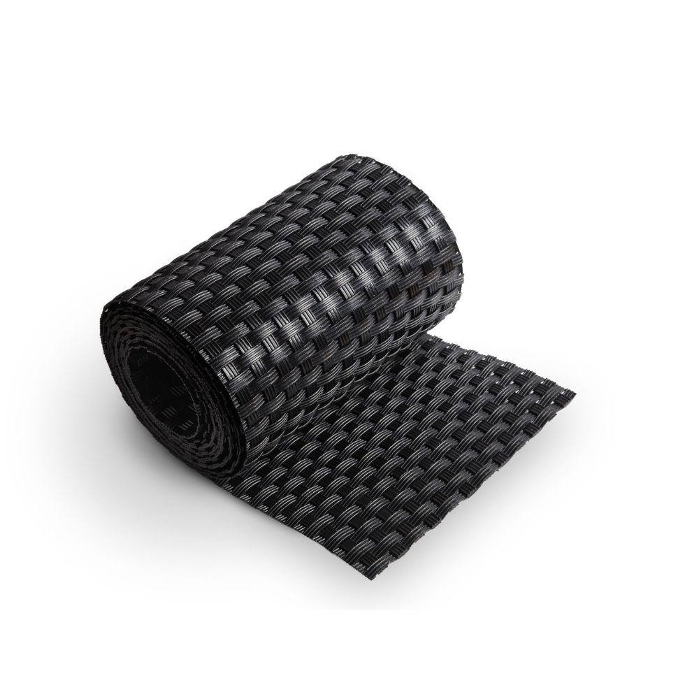 Rollo de ratán trenzado (negro) 19x255 cm