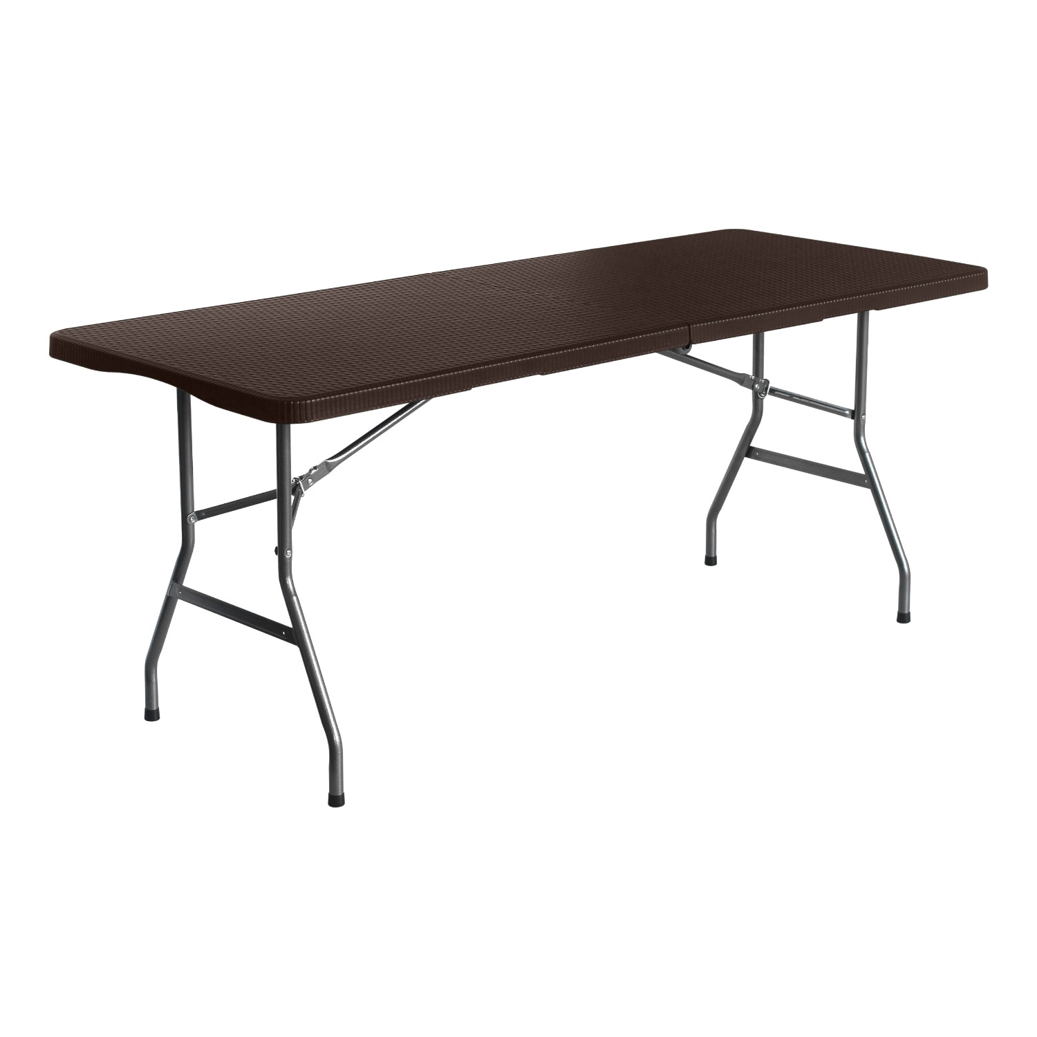Mesa plegable rectangular efecto ratán 180x74x74cm 7house