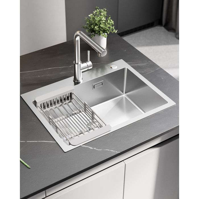 Fregadero de cocina - sofetiy max - 60x45cm - acero inoxidable cepill.