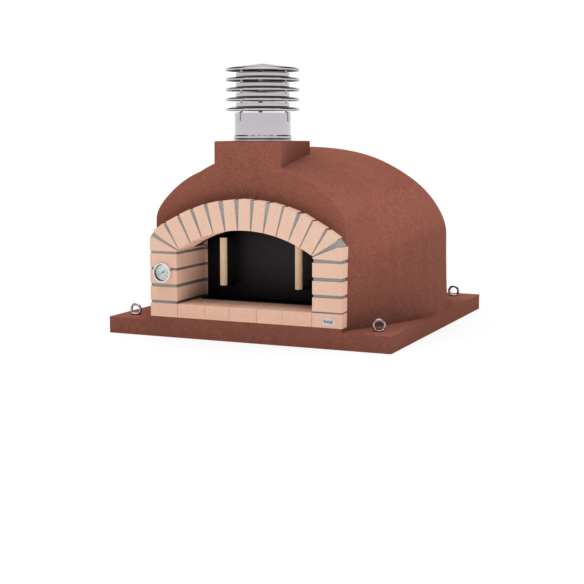 Horno de leña exterior de obra modelo olympus mons burdeos - 130x130x82cm