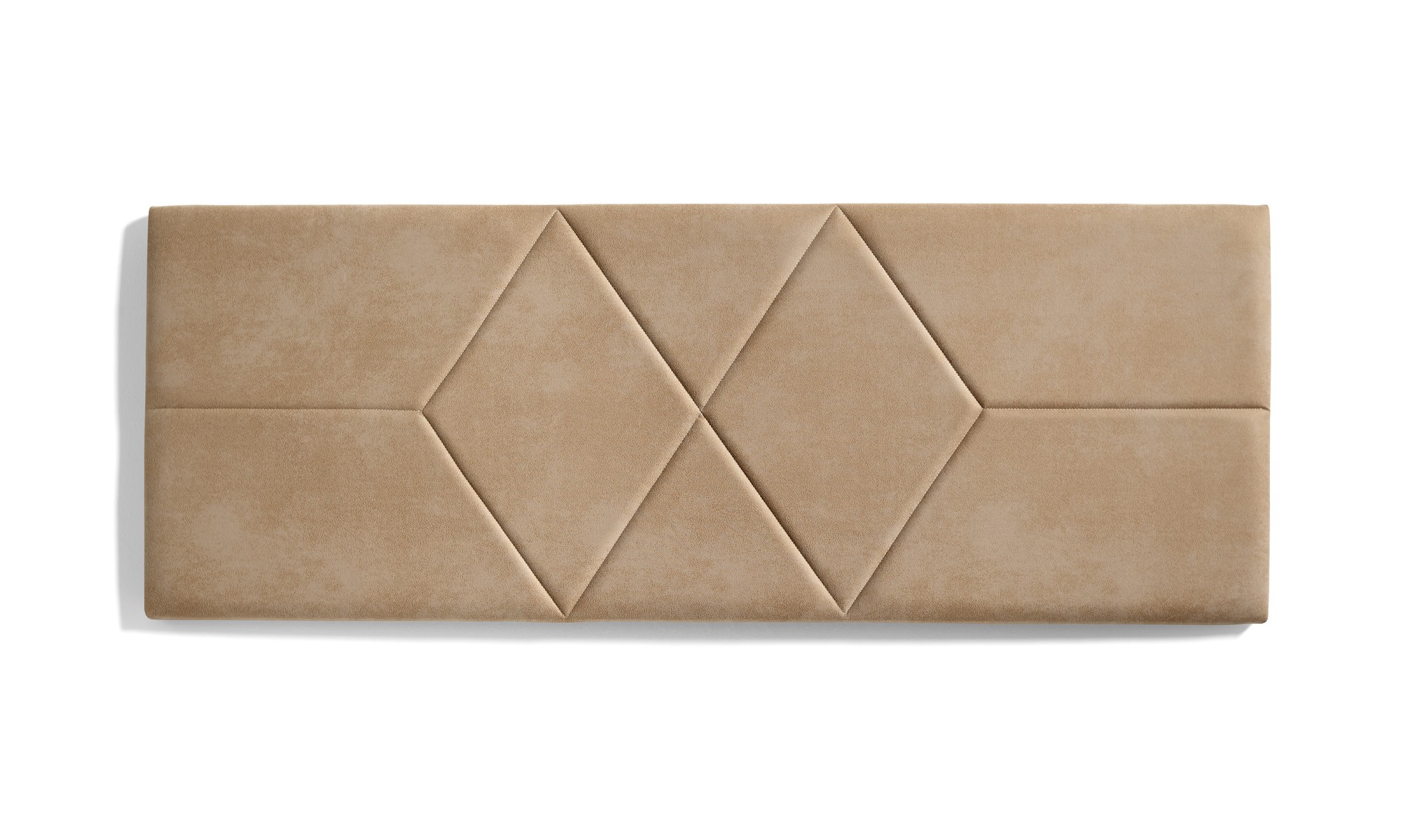 Cabecero de cama 160 dos rombos tela antimanchas 162x57x5cm camel claro