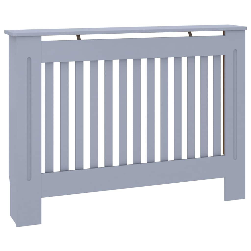 vidaXL cubierta para radiador madera de ingeniería gris 112x19x81,5 cm