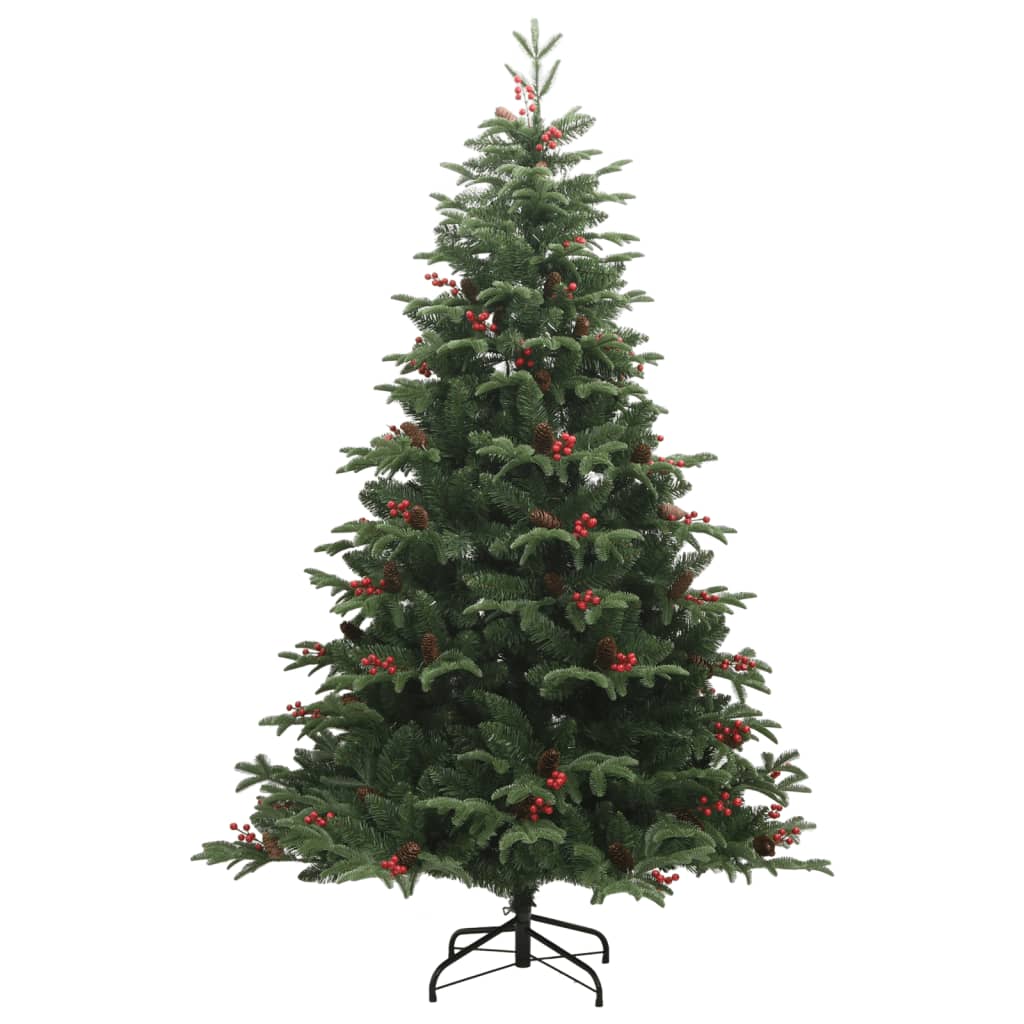 Árbol de navidad artificial con piñas y bayas 240 cm es7528