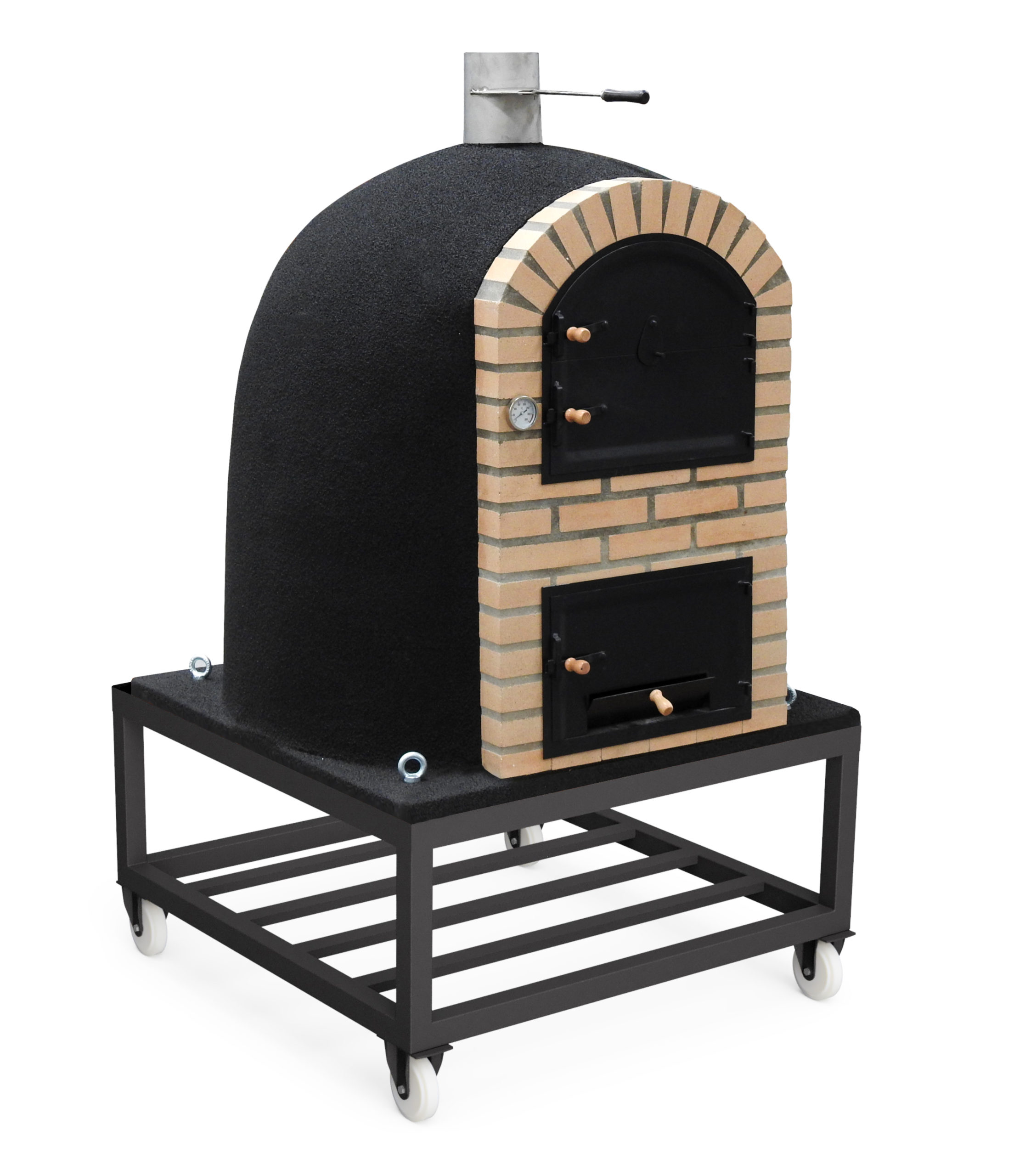 Horno de leña exterior de obra modelo caldera bandama negro - 90x90x176cm
