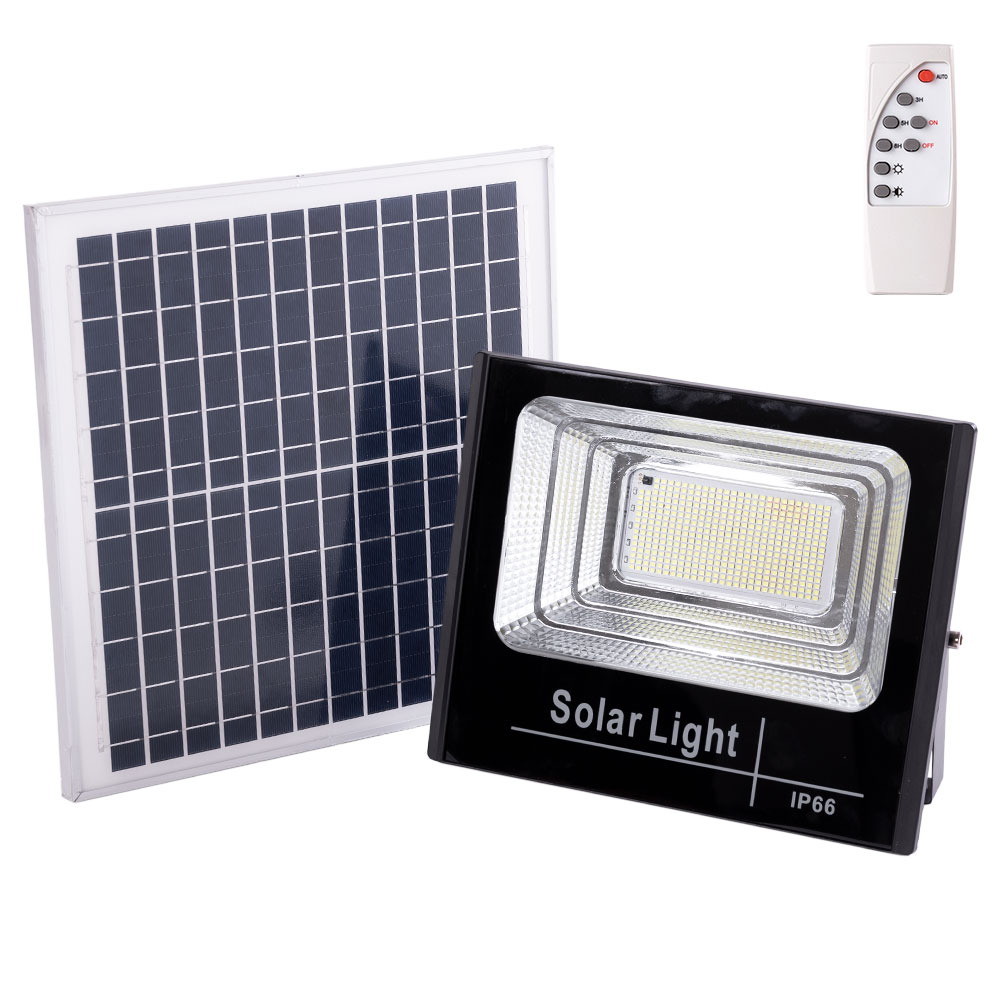 Proyector LED solar 150w 6500k panel: 6v/15w batería: 3,2v/10000mah contro