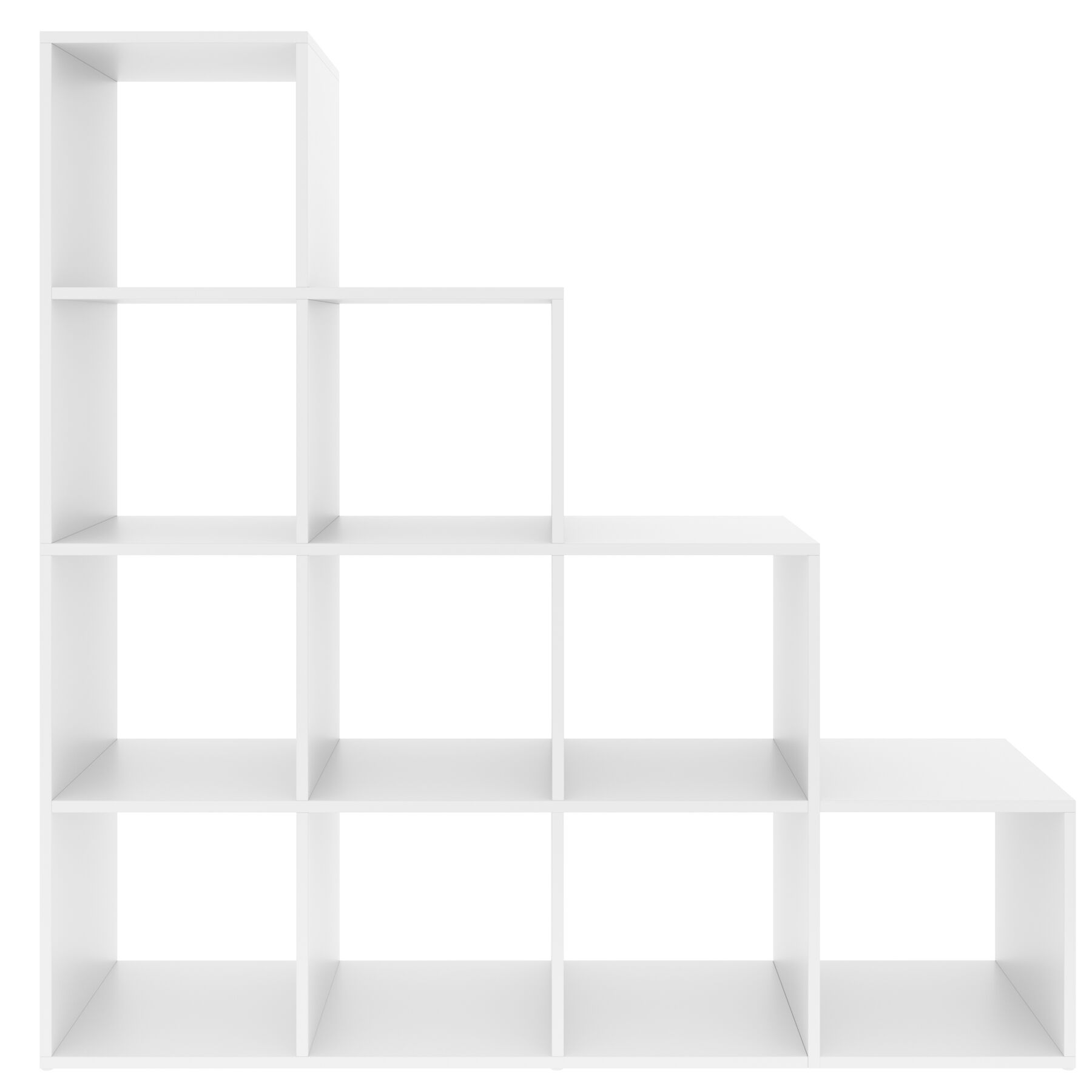 Estantería con 10 compartimentos abiertos y diseño de cubo blanco