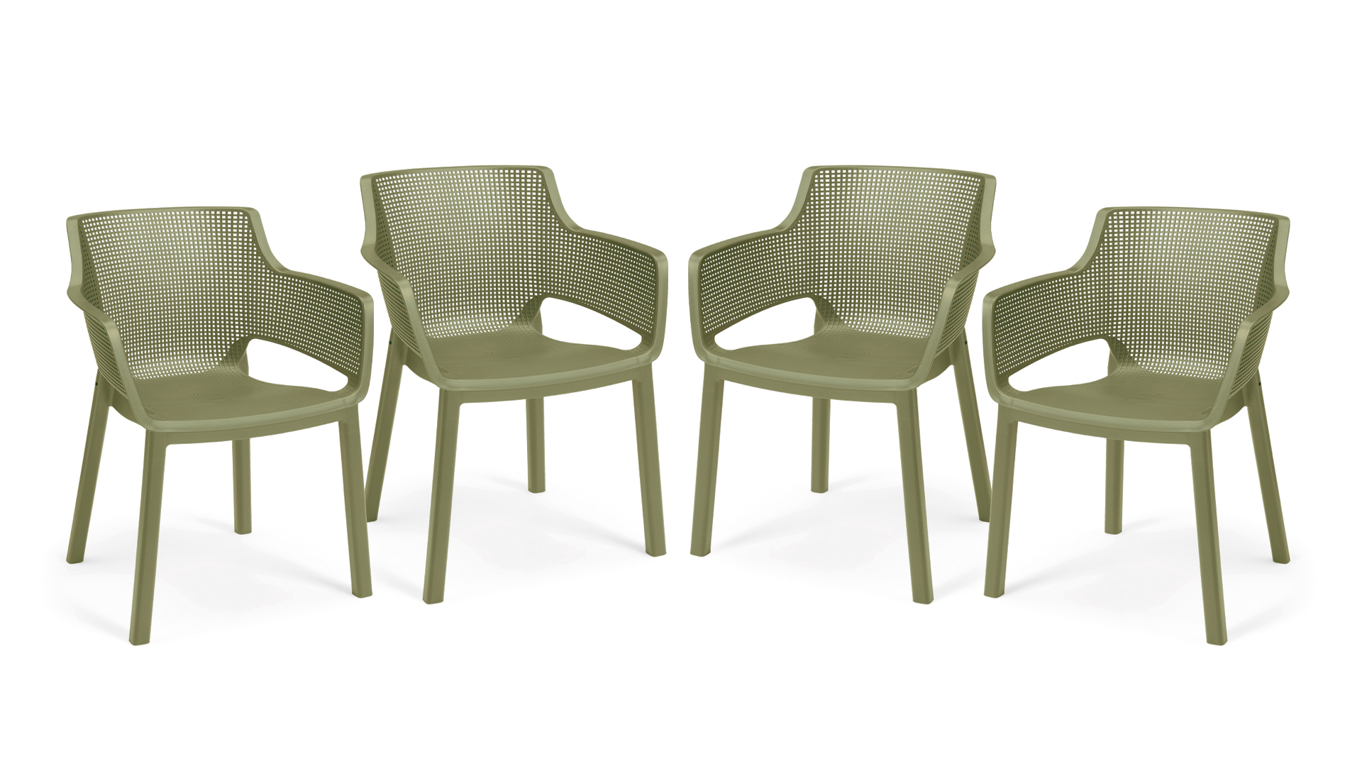 Keter set x4 silla de exterior de jardín elisa cedar verde 61,5x53x78,4 cm