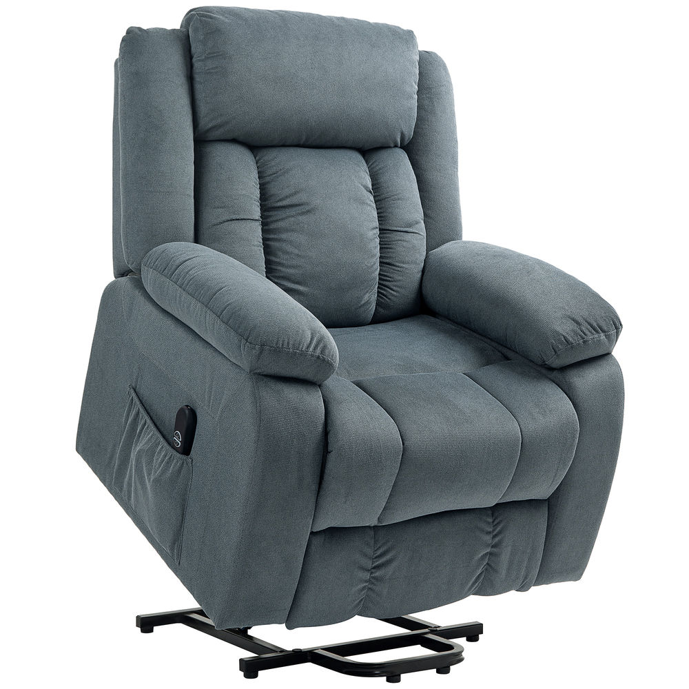 Sillón elevador 92x94x105 cm terciopelo color gris Homcom