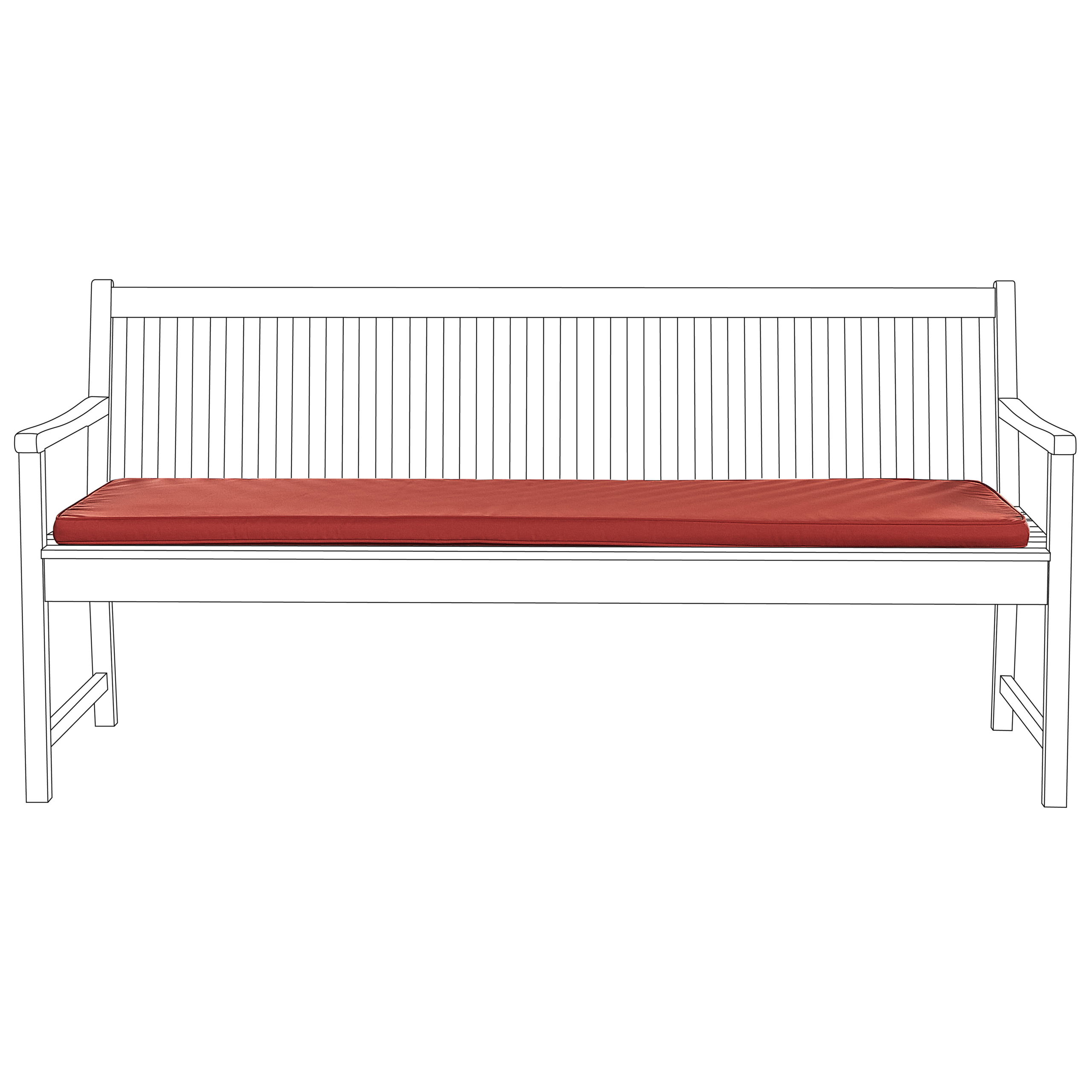 Cojín para banco vivara 169 x 50 cm rojo oscuro