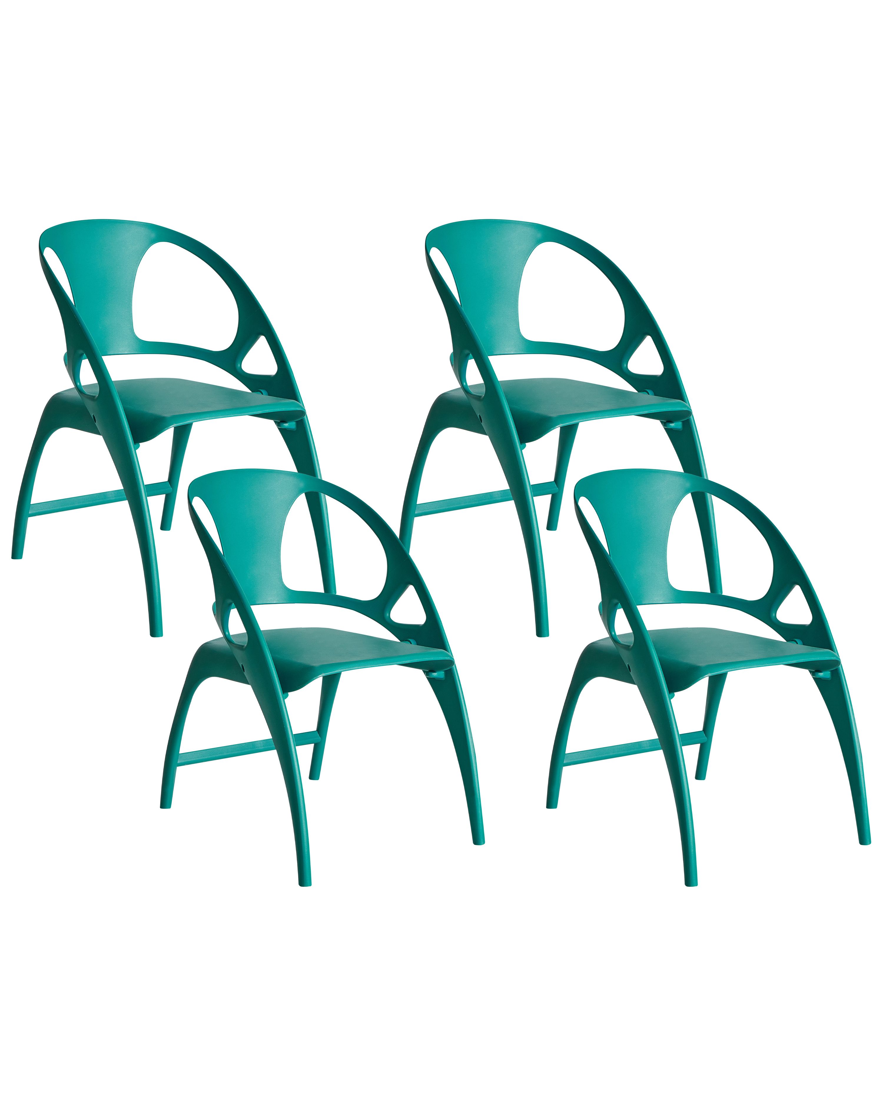 Conjunto de 4 sillas de jardín nemi plegable verde azulado