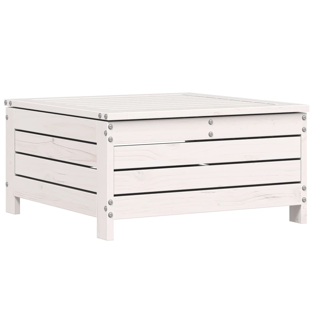 vidaXL taburete de jardín madera maciza de pino blanco 62x63,5x32 cm