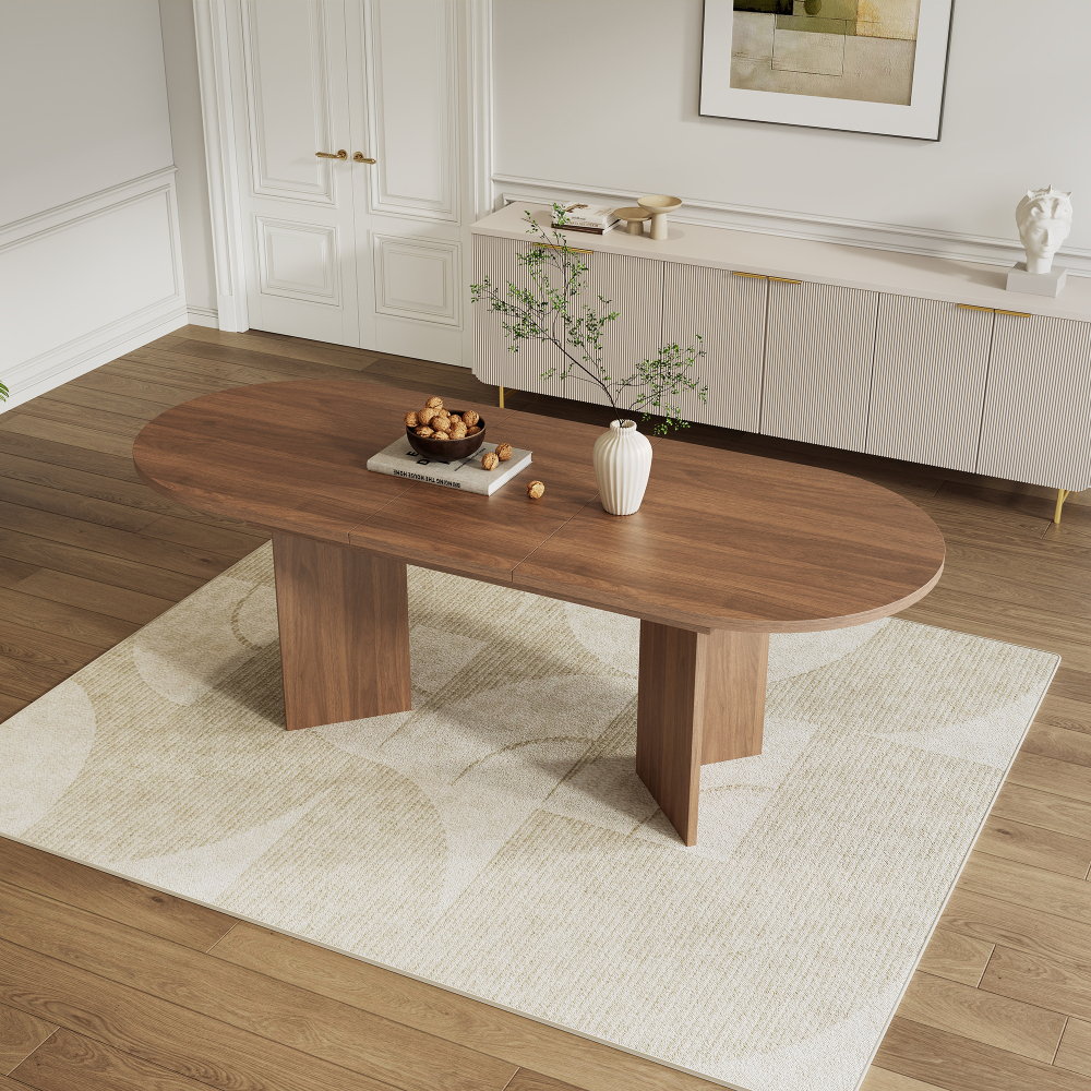 Mesa de comedor extensible mdf nogal 140/180x90cm