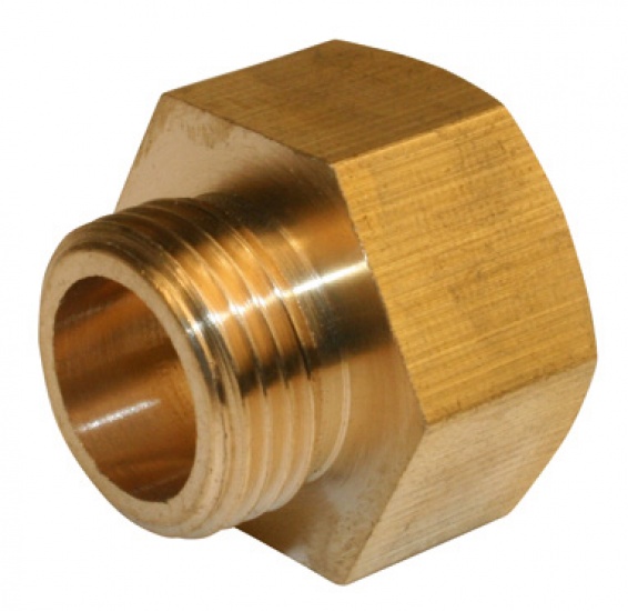 Racor roscado de latón m 20 x 27 para tubo de cobre