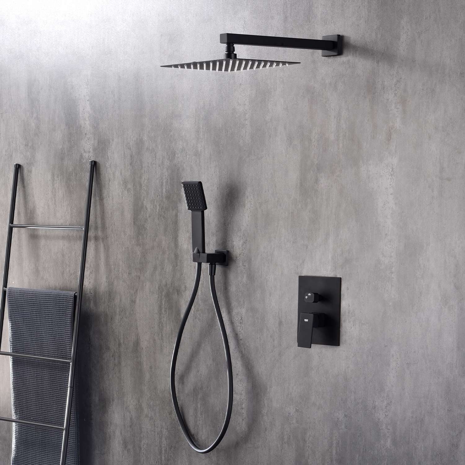 Conjunto de ducha encastrado sky bath negro mate inox s304 serie dream
