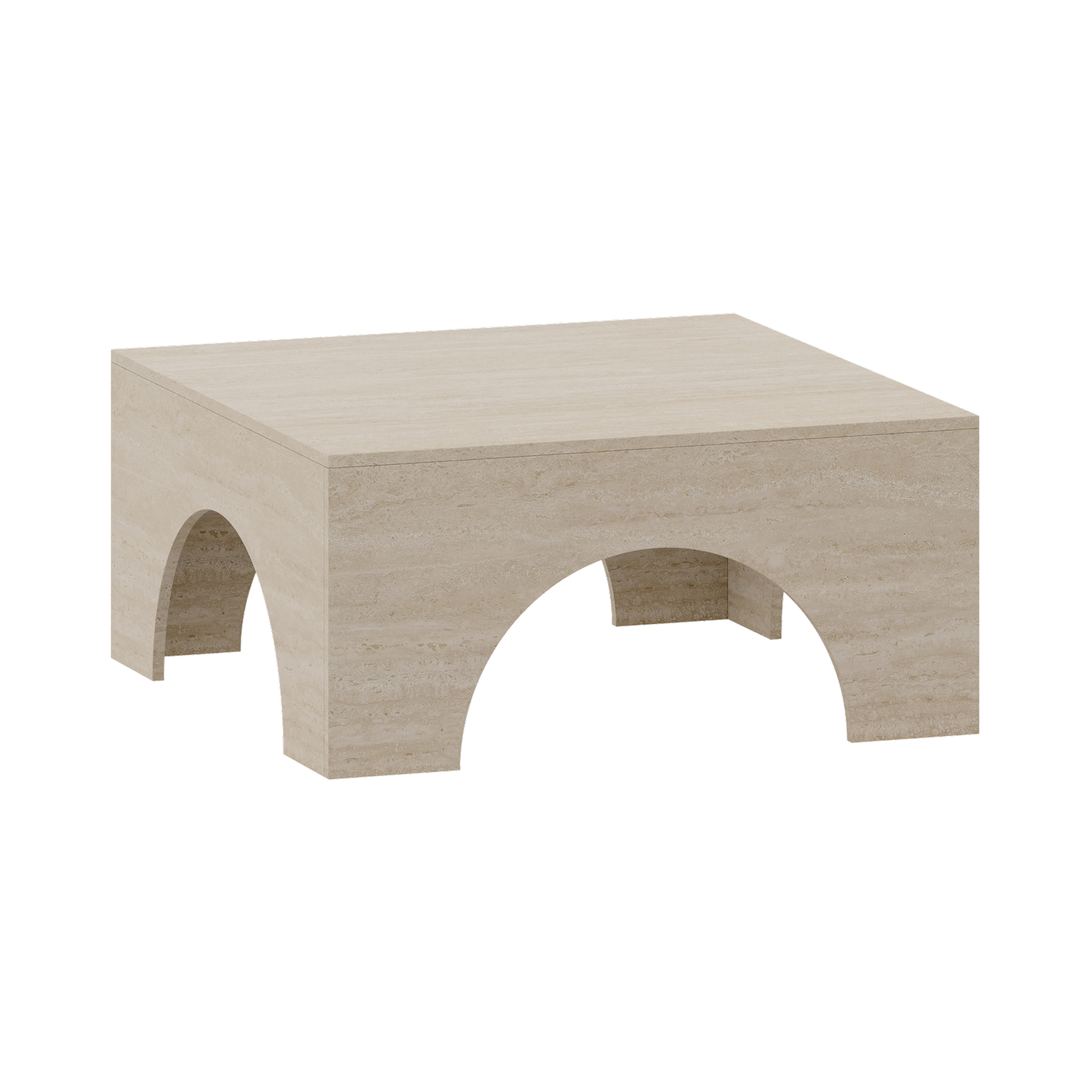 Mesa de centro vivatka cuadrada 80x80x37 cm - travertino [en.casa]