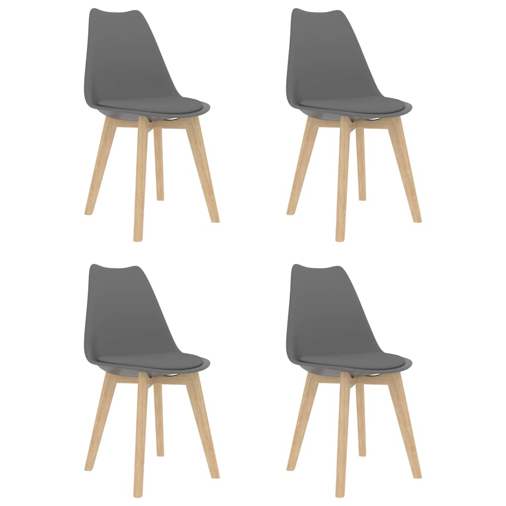 Sillas de comedor 4 unidades plástico gris qweo2781
