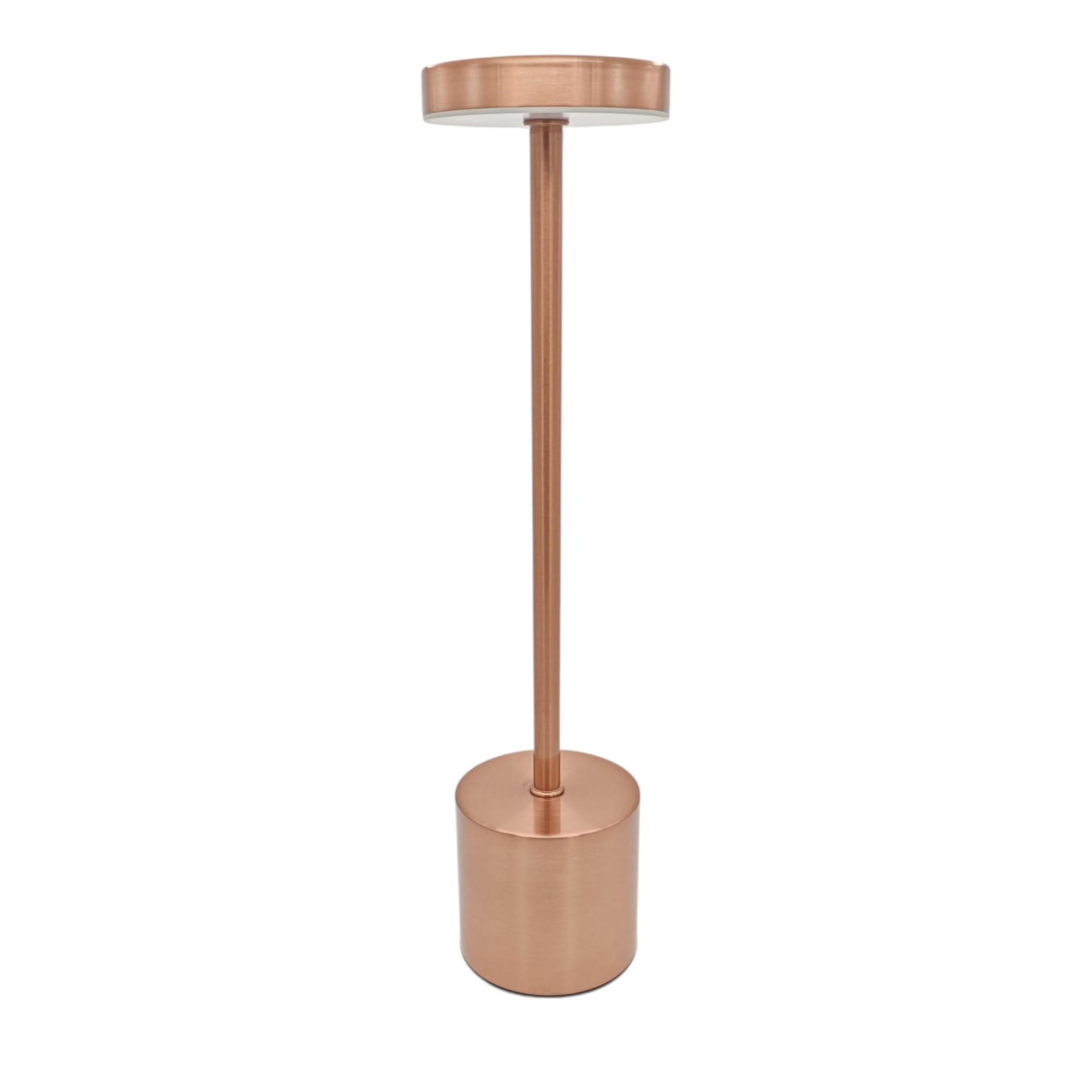 Lámpara mesa LED metal color cobre táctil, 3 tonos regulable 2000mah
