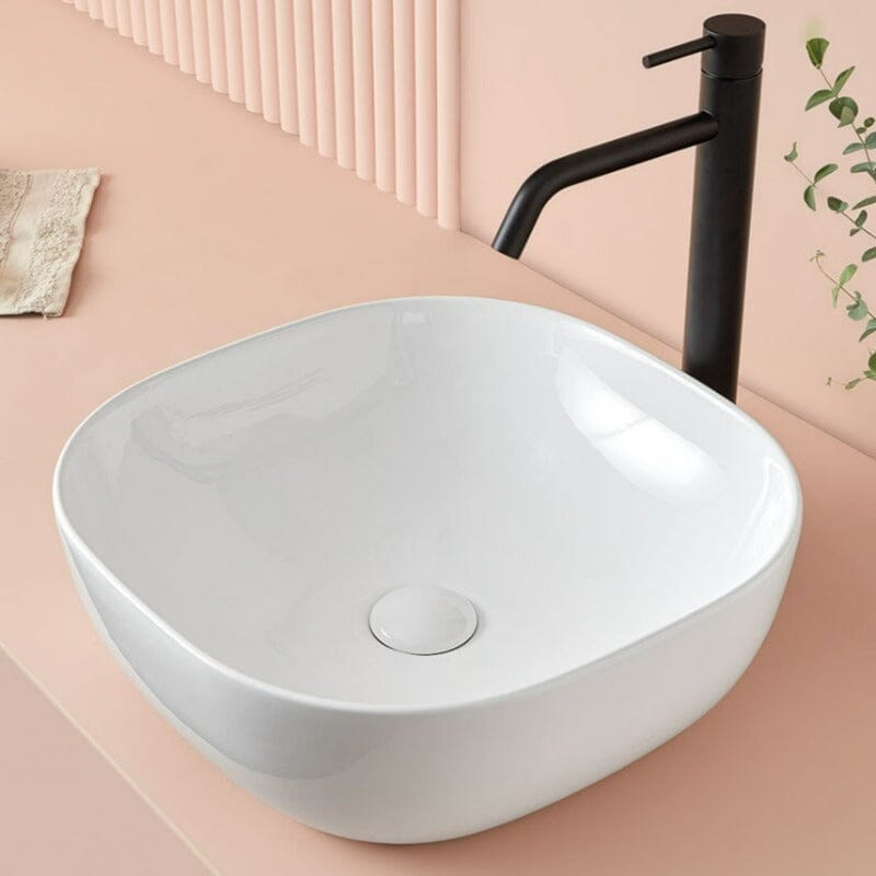 Lavabo encimera cuadrado en cerámica palermo
