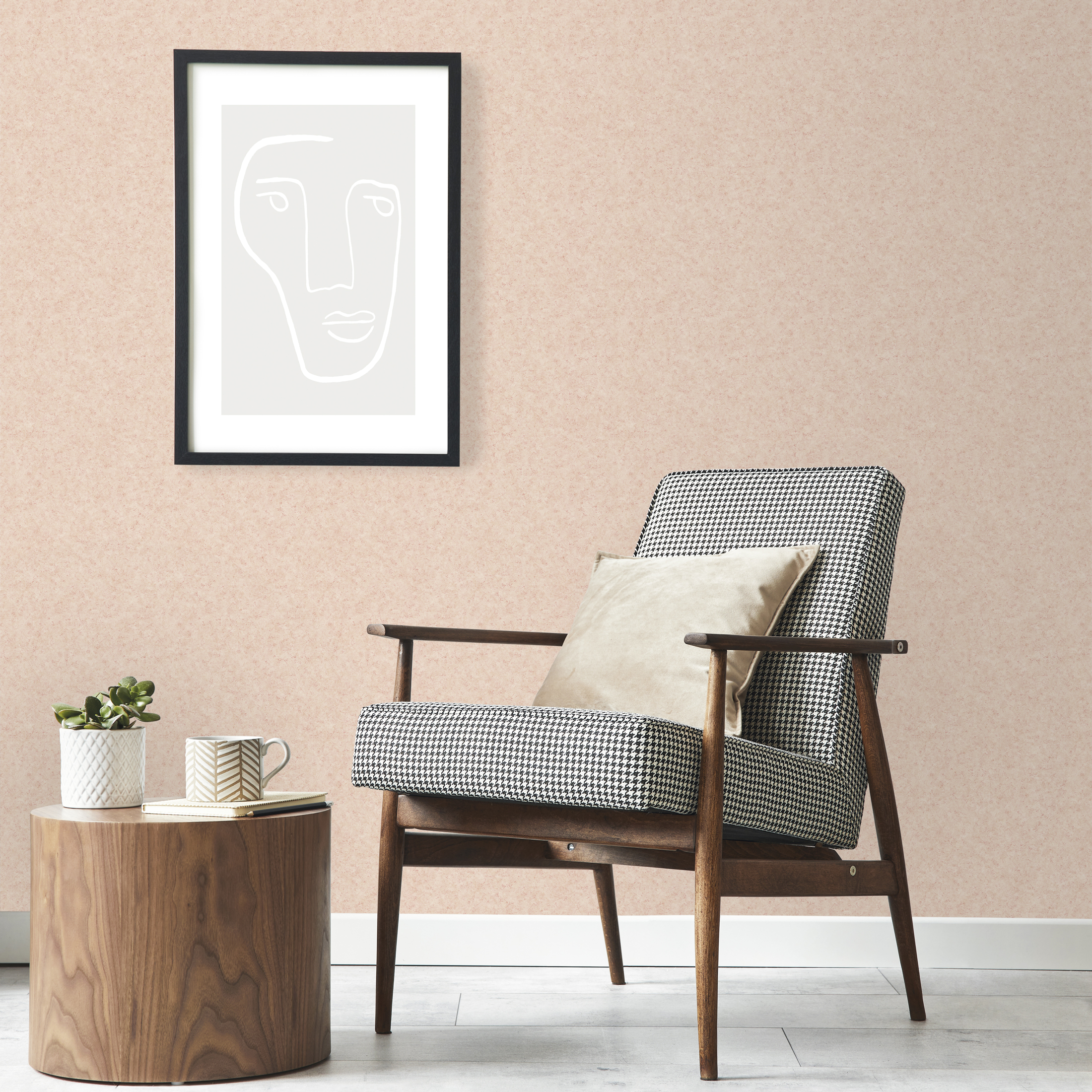Papel pintado tnt textura mini rosa palido