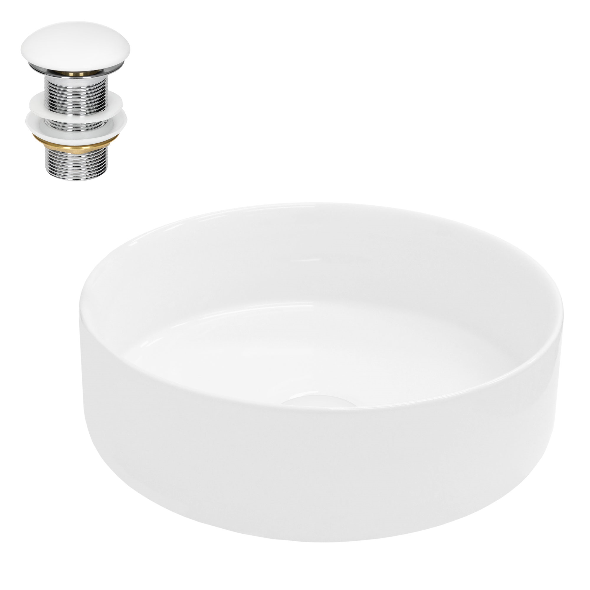 Lavabo sobre encimera - 405 x 405 x 140 mm blanco ecd germany