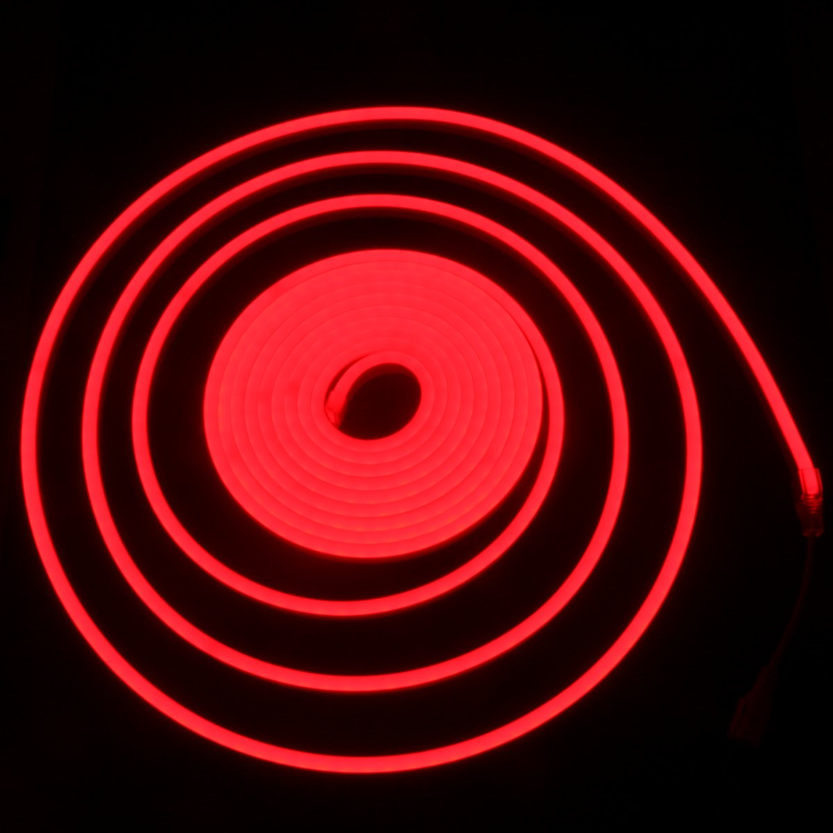Kit neon LED flexible 5m rojo 12v, incluye transformador y 1m cable