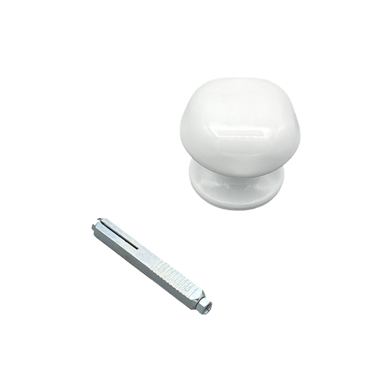 Pomo para puerta Ø60 mm en aluminio blanco RAL 9010 Lote de 6