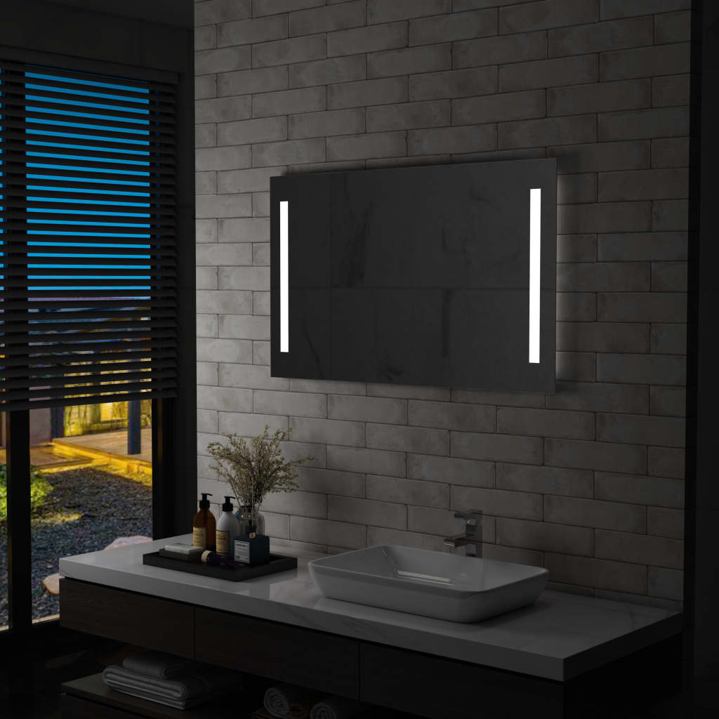 Espejo de pared de baño con LED 100x60 cm