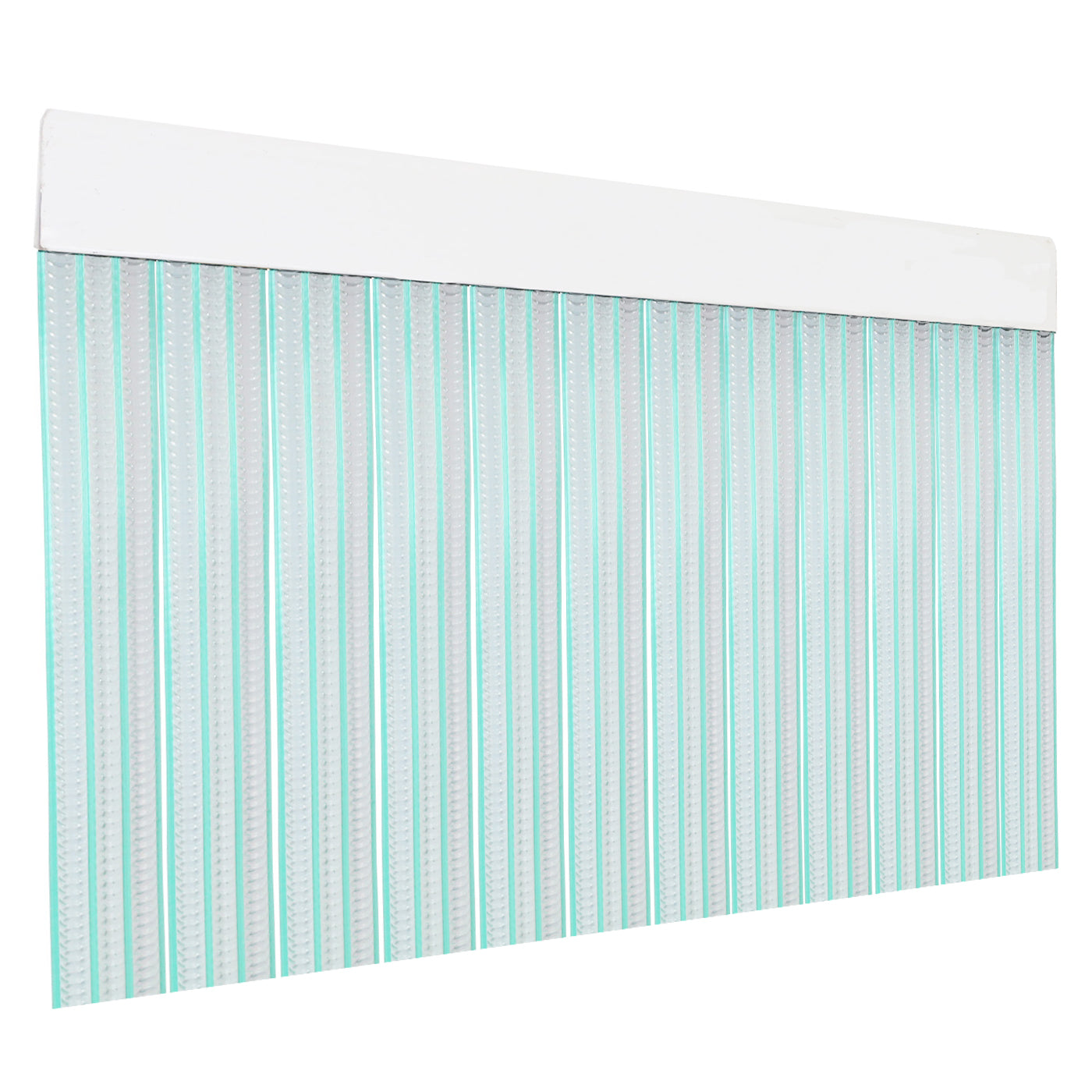 Cortina exterior o interior PVC (210x90cm, transparente+filo verde p7)