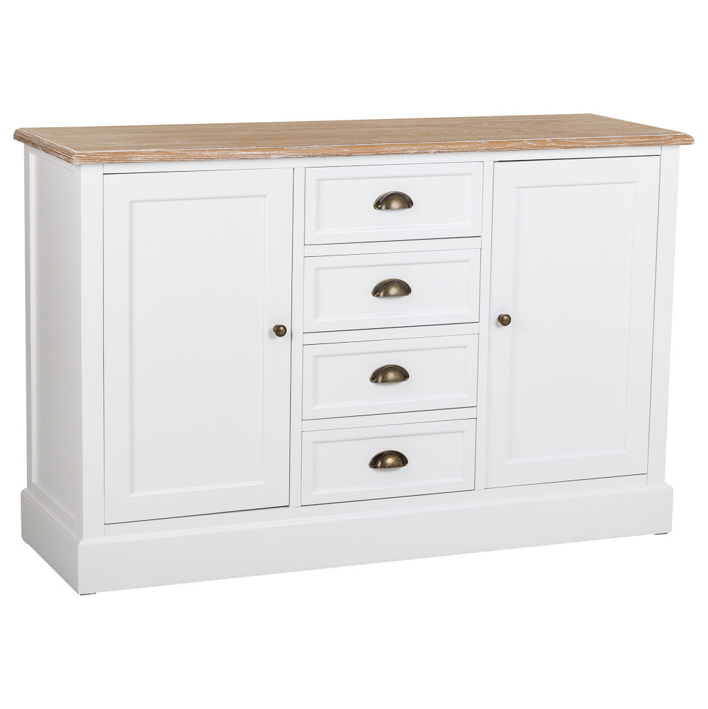 Aparador de madera blanco 124x40x80