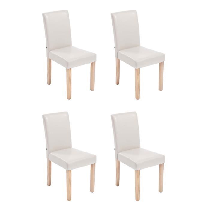 Sillas comedor tapizadas crema similpiel - 4 ud.