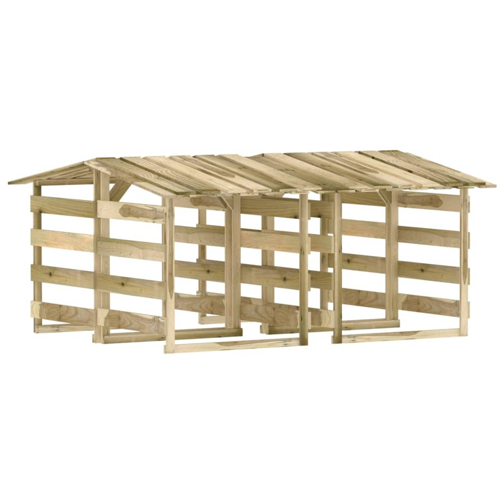 vidaXL pérgolas con techo 4 uds madera pino impregnada 100x90x100 cm