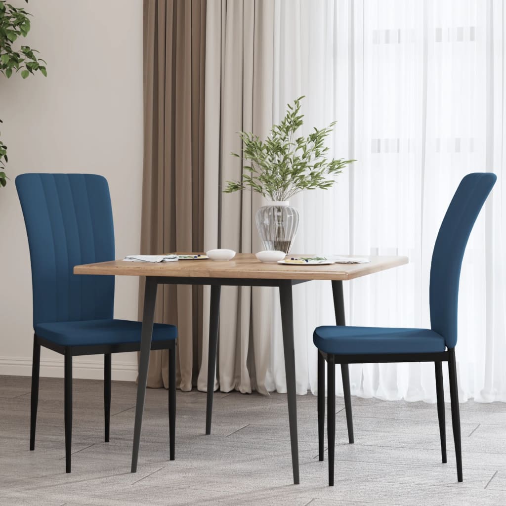 Sillas de comedor 2 unidades terciopelo azul qweo7681