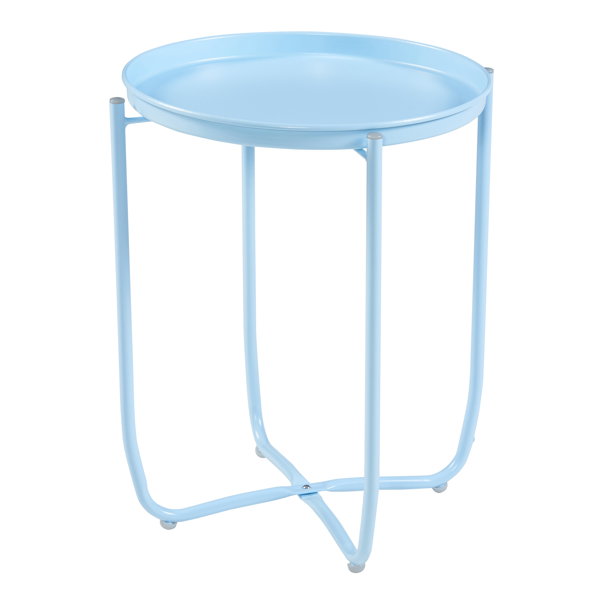 Mesita de jardín sandefjord acero 53x40 cm - azul celeste [en.casa]