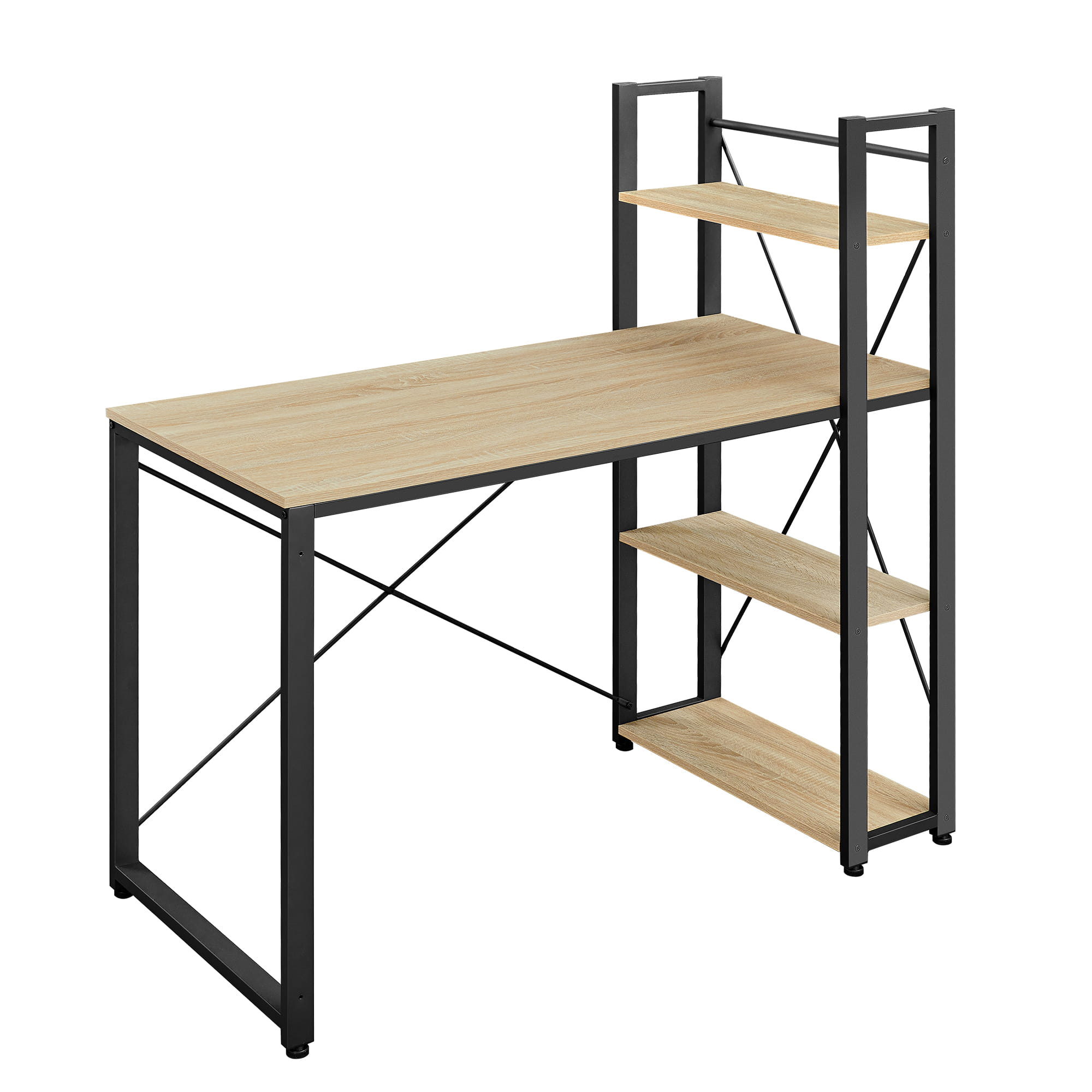 Escritorio valora para ordenador – roble sonoma con 3 estantes, 120 cm