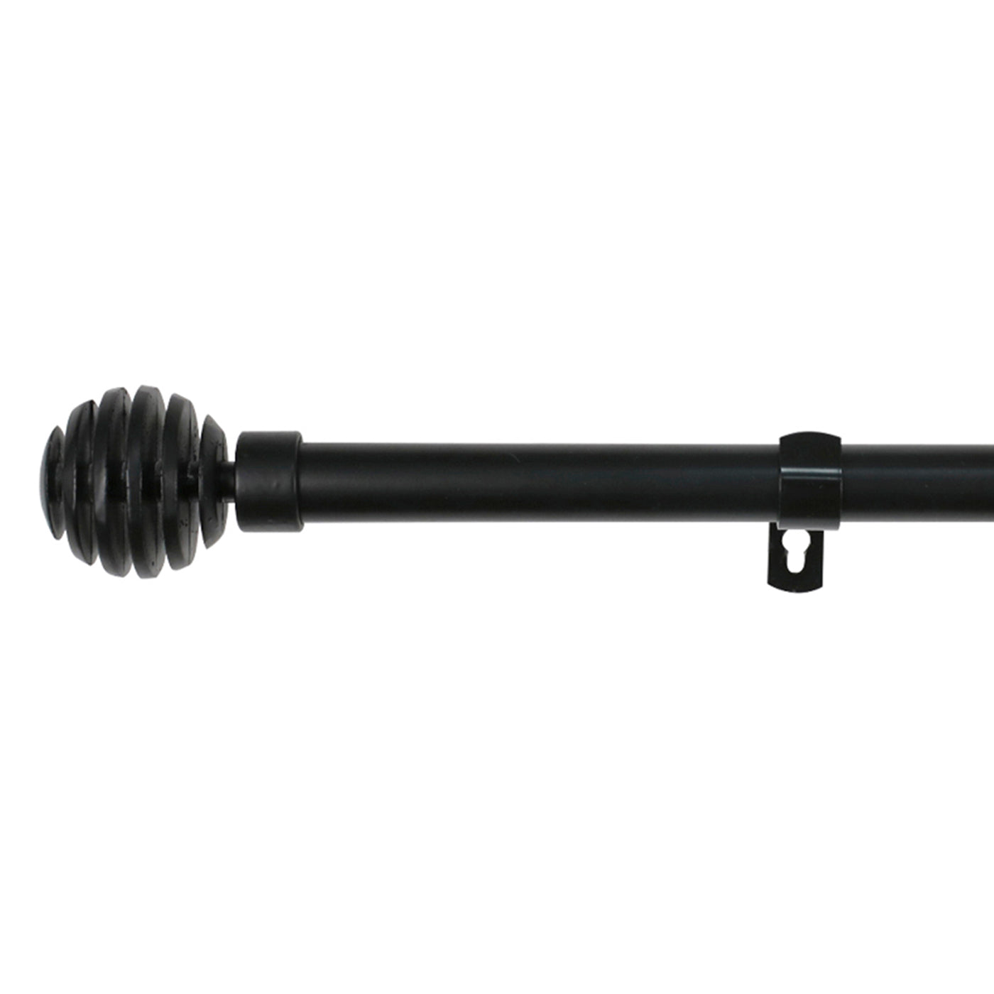Barra de forja extensible y decorativa (negro, 160-310cm bola rota)